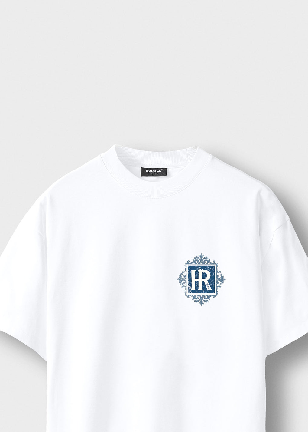 burocs-t-shirts-oversize-hotel-blue-emblem-white-240gsm image 3