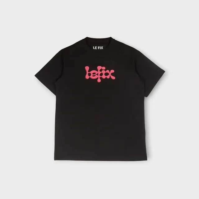 le-fix-play-t-shirt-schwarz-pinkes-logo-baumwolle image 1