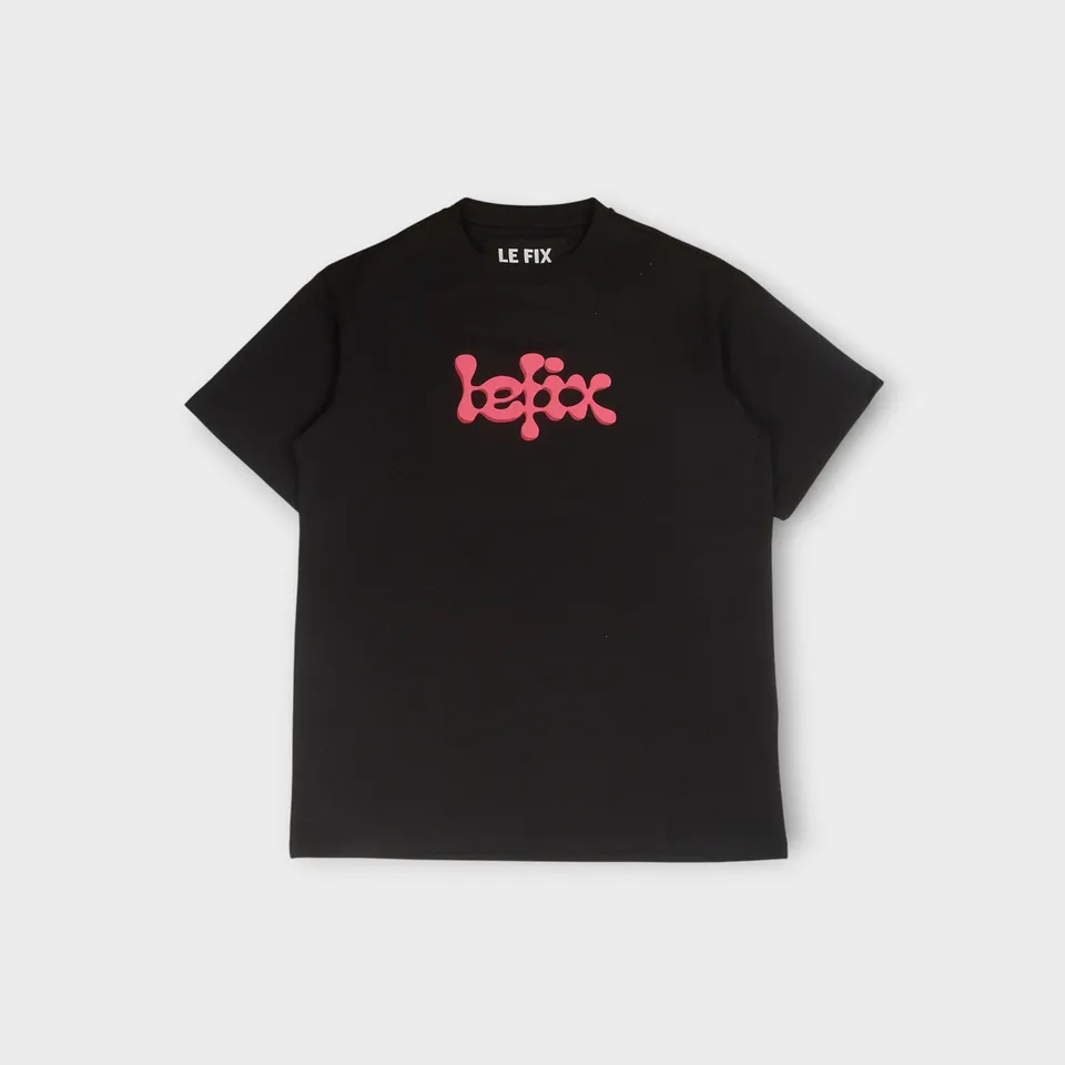 le-fix-play-t-shirt-schwarz-pinkes-logo-baumwolle image 1