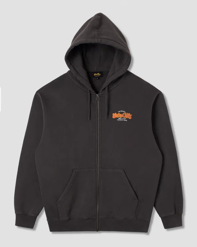 stan-ray-bbq-zip-hoodie-raven-black-kapuze-380gsm image 1