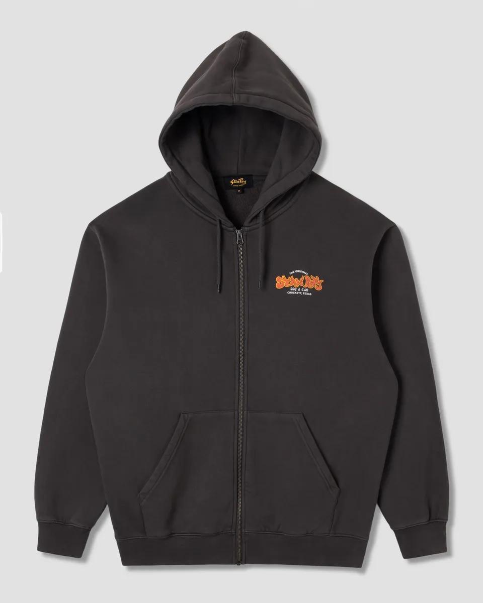 stan-ray-bbq-zip-hoodie-raven-black-kapuze-380gsm image 1