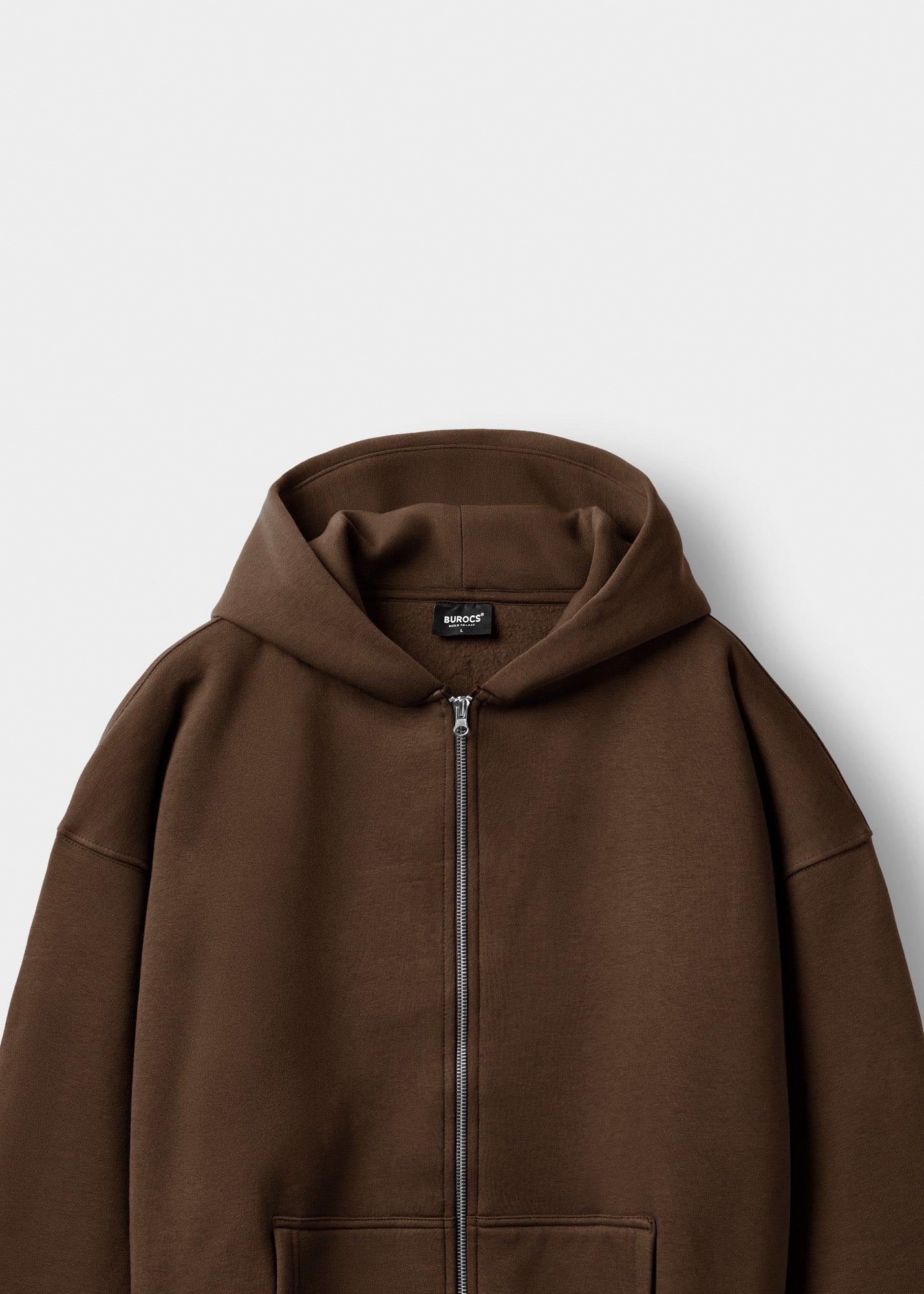 burocs-basic-zip-hoodie-chocolate-brown-m-baumwolle image 3