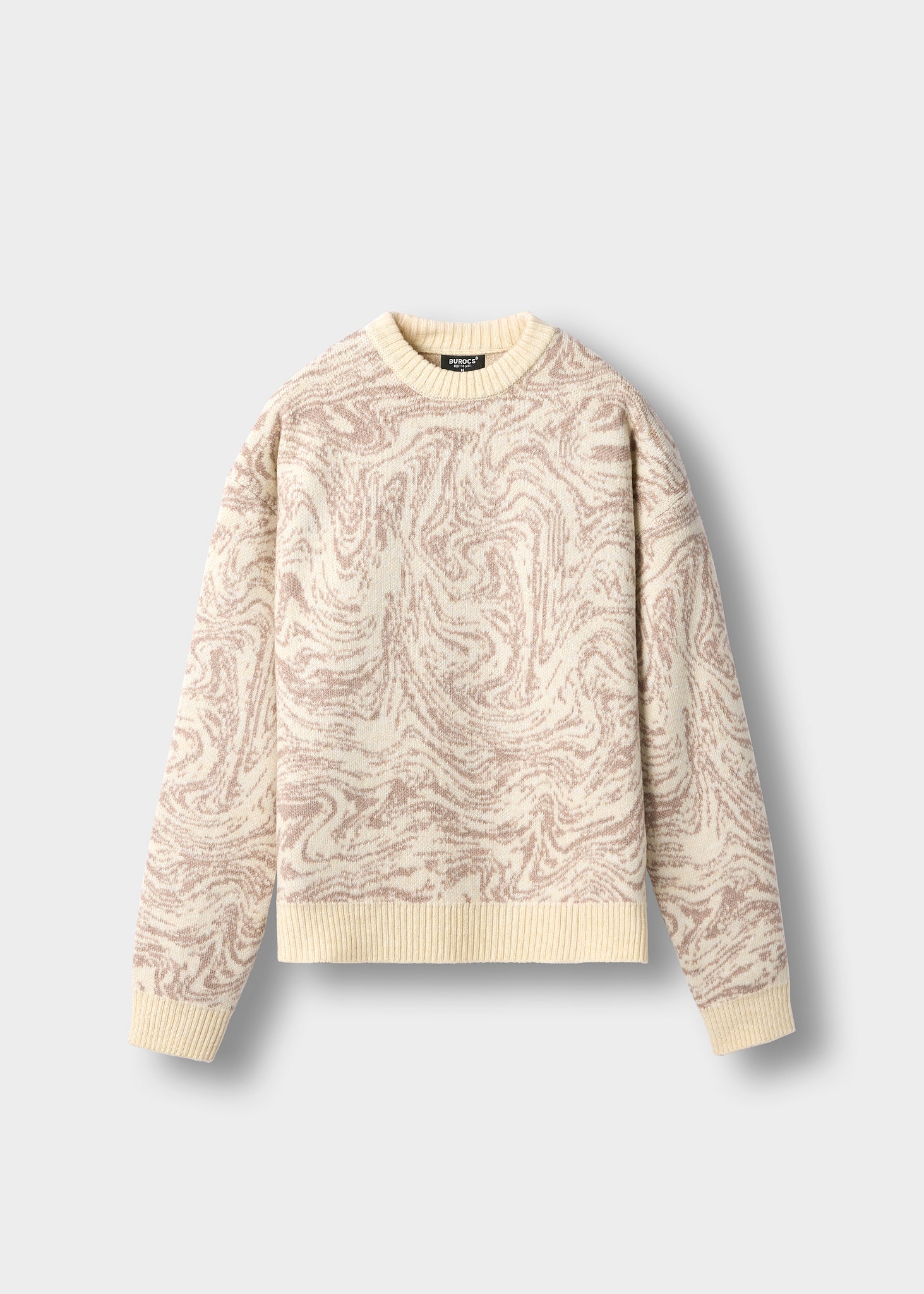 burocs-swirl-crewneck-sweater-herren-creme-jacquard-strick image 4