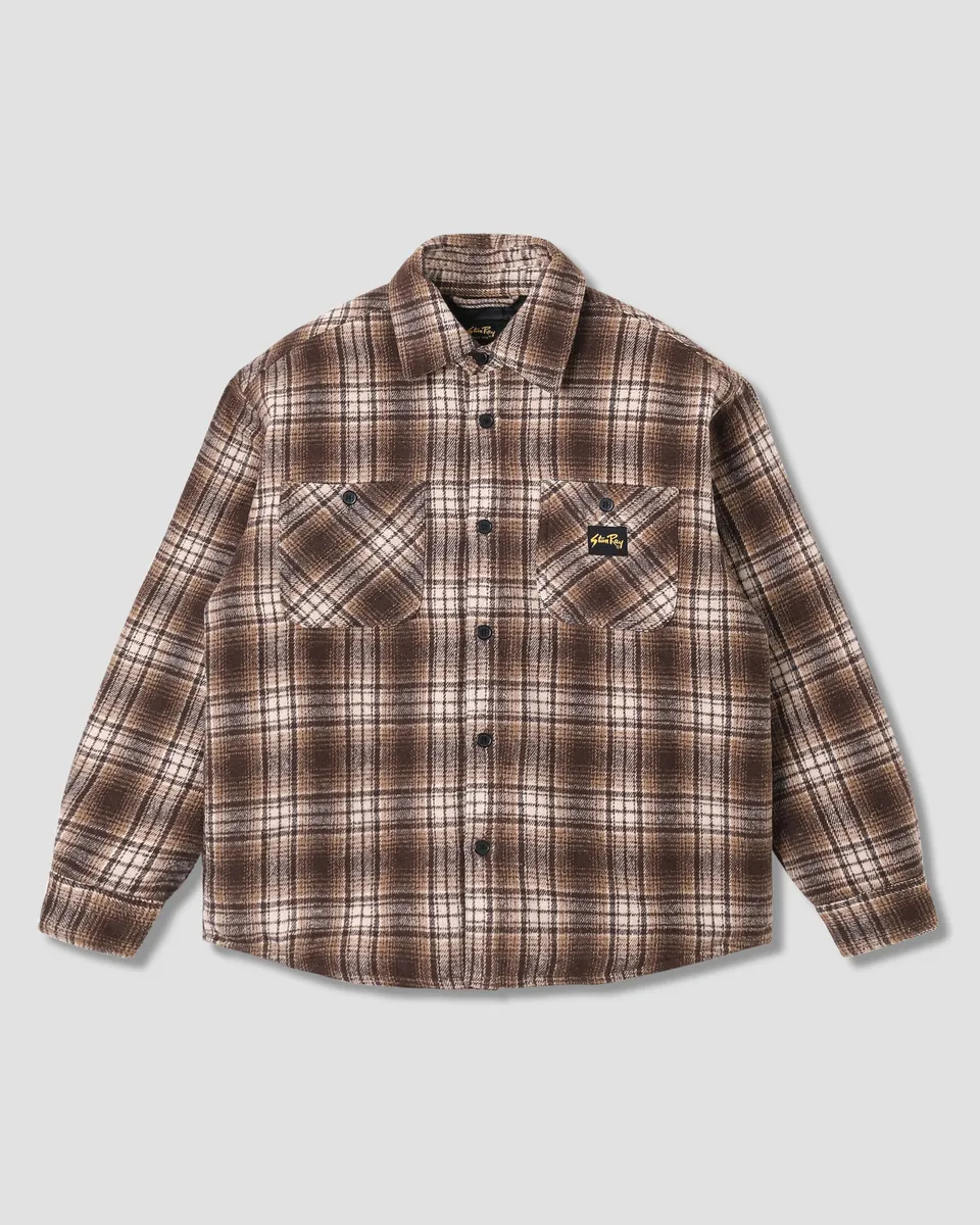 stan-ray-quilted-plaid-overshirt-braun-gesteppt image 1