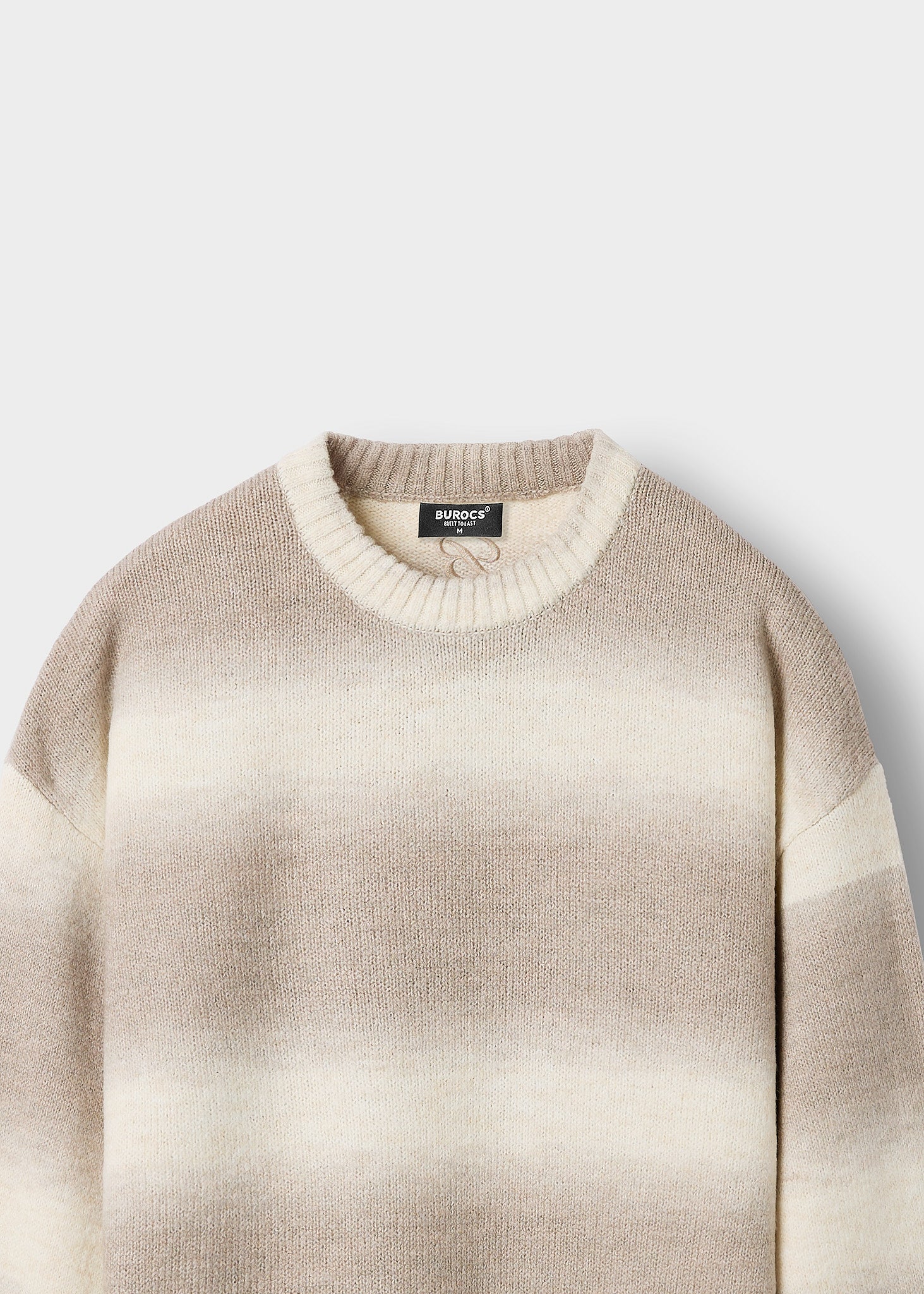 burocs-knit-gradient-crewneck-sweater-pullover-taupe image 3