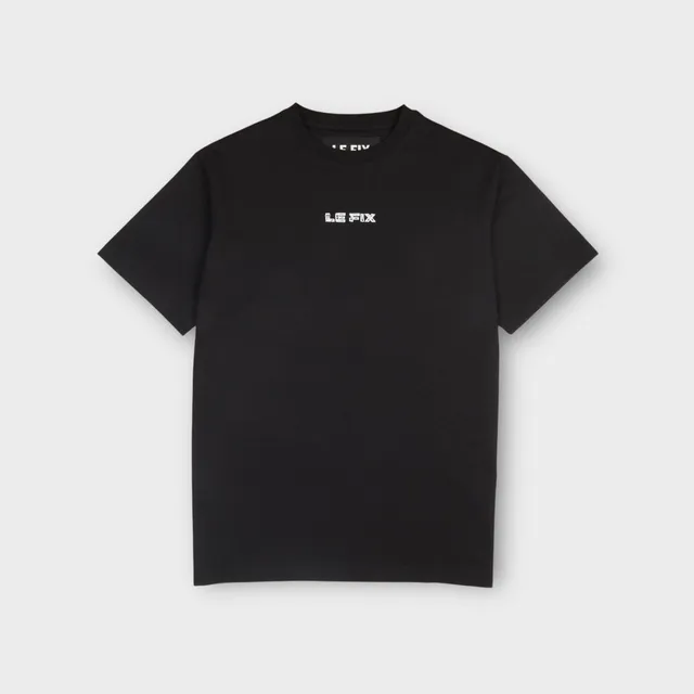 le-fix-scratched-t-shirt-schwarz-sticklogo-baumwolle image 1