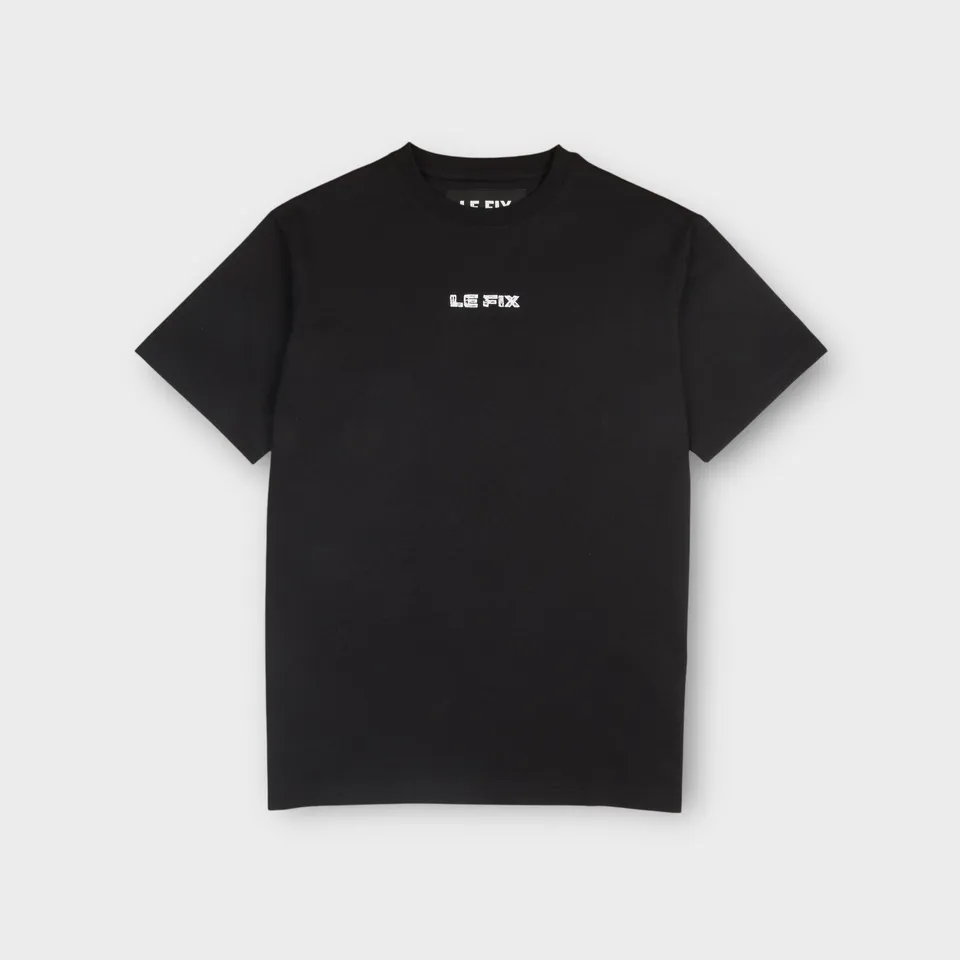 le-fix-scratched-t-shirt-schwarz-sticklogo-baumwolle image 1