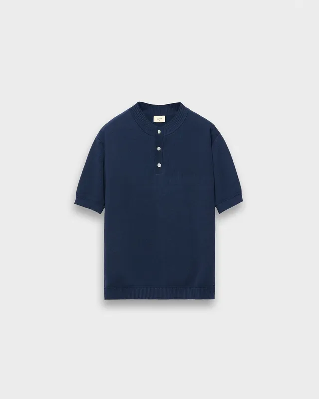 eightyfive-tops-knitted-henley-polo-navy-regular-fit-baumwolle image 1
