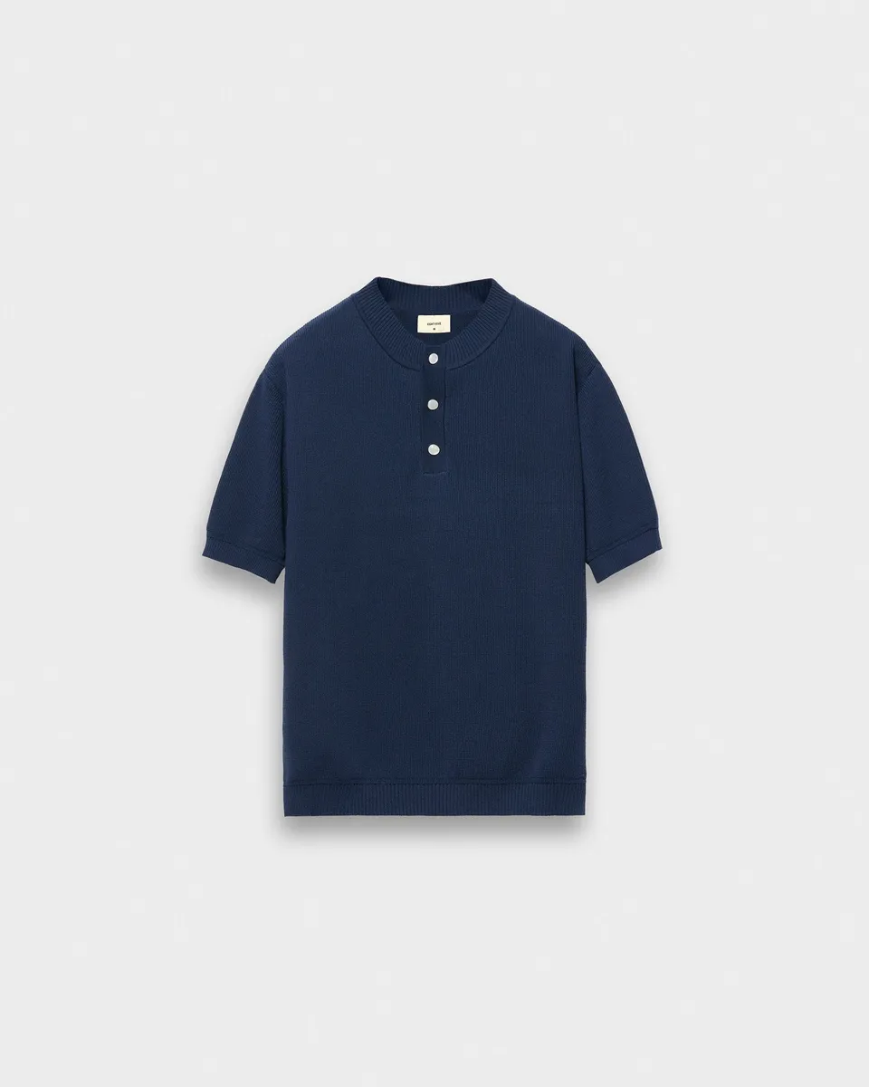 eightyfive-tops-knitted-henley-polo-navy-regular-fit-baumwolle image 1