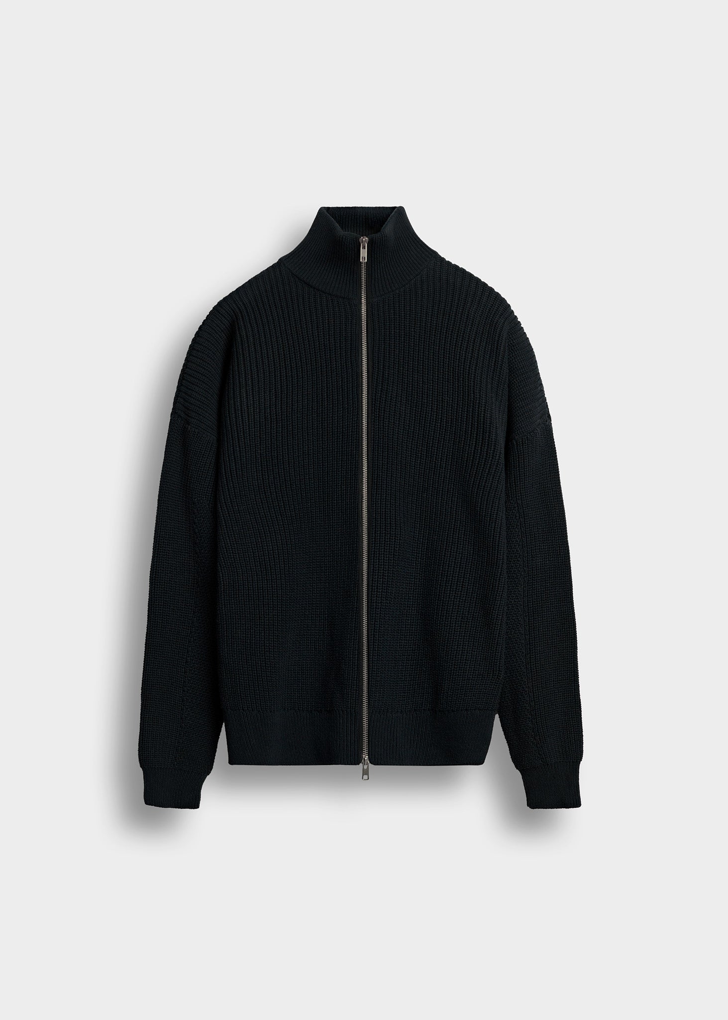 burocs-chunky-knit-zip-jacket-strickjacke-black-m image 1