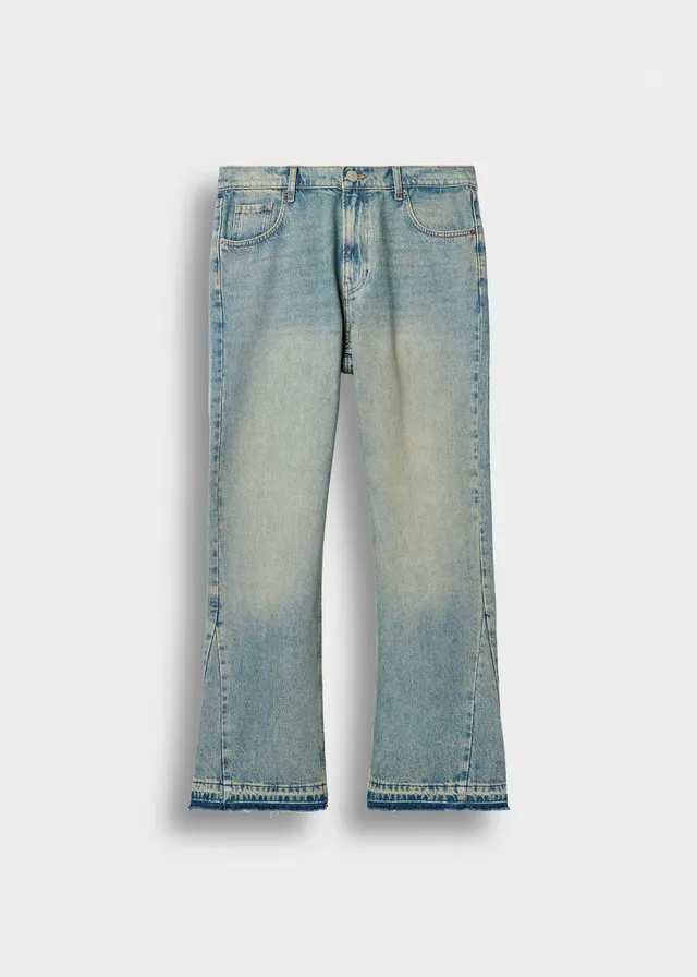 burocs-denim-tony-flared-open-hem-jeans-azure-blue image 1