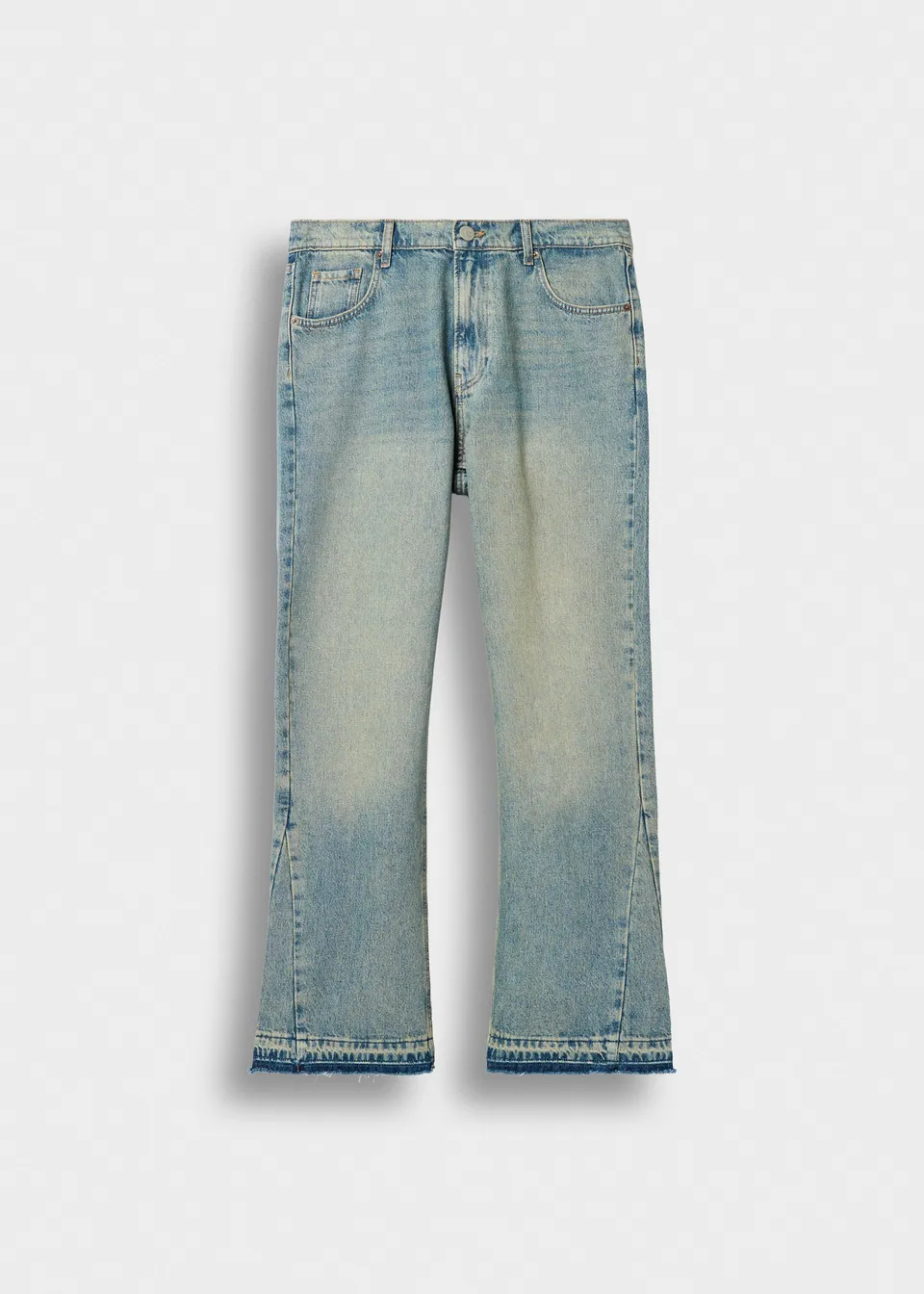 burocs-denim-tony-flared-open-hem-jeans-azure-blue image 1