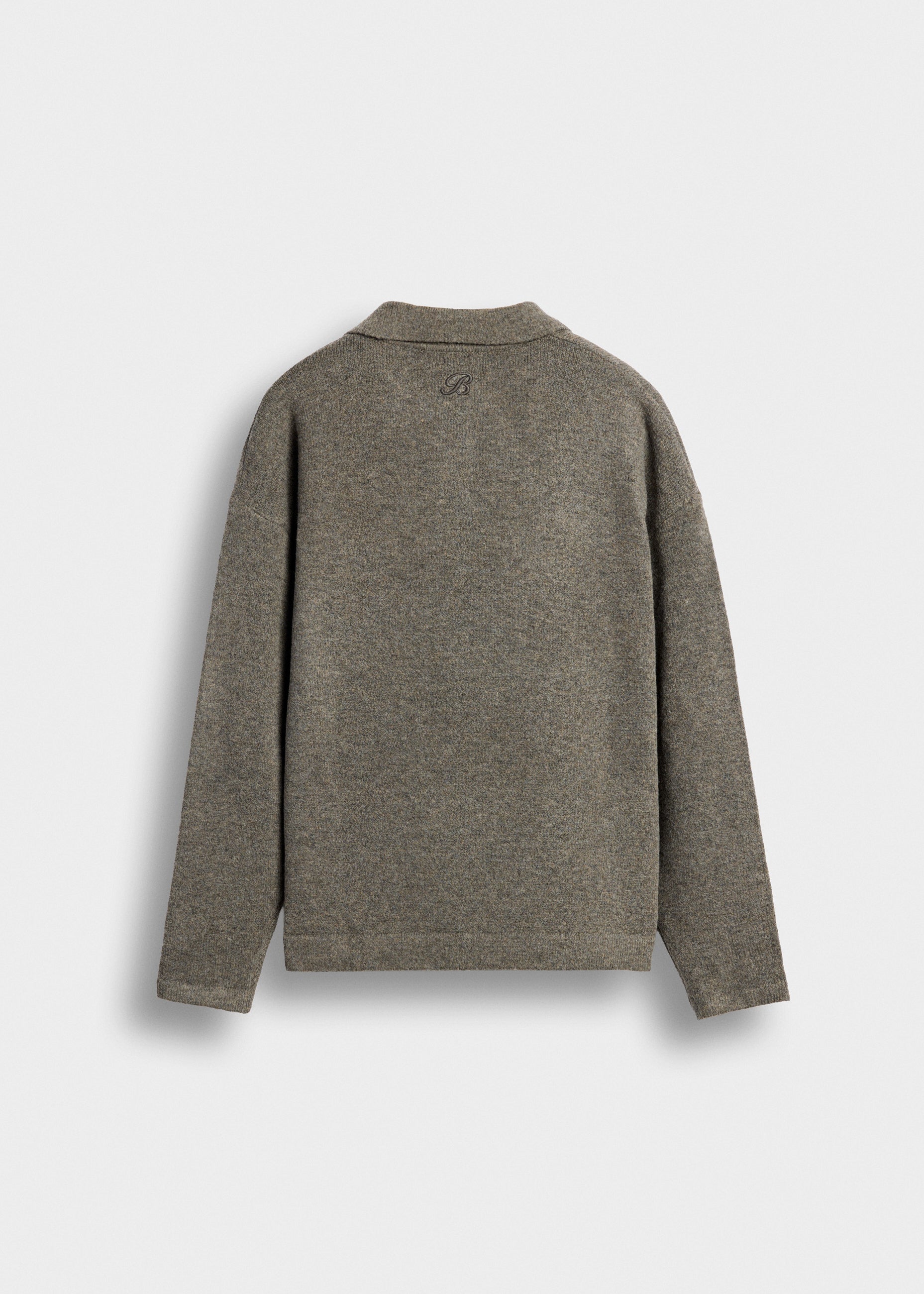 burocs-knitwear-hairy-knit-polo-sweater-brown-oversize image 2