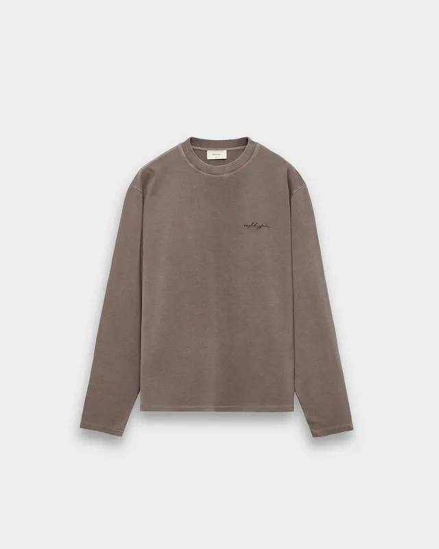eightyfive-embroidered-longsleeve-shirt-braun-relaxed-fit image 1