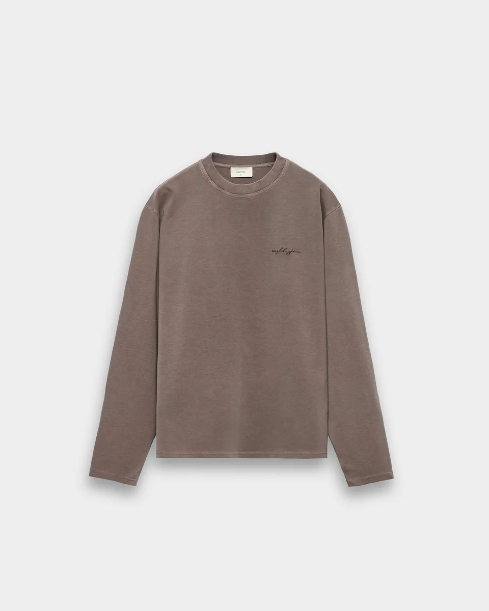 eightyfive-embroidered-longsleeve-shirt-braun-relaxed-fit image 1