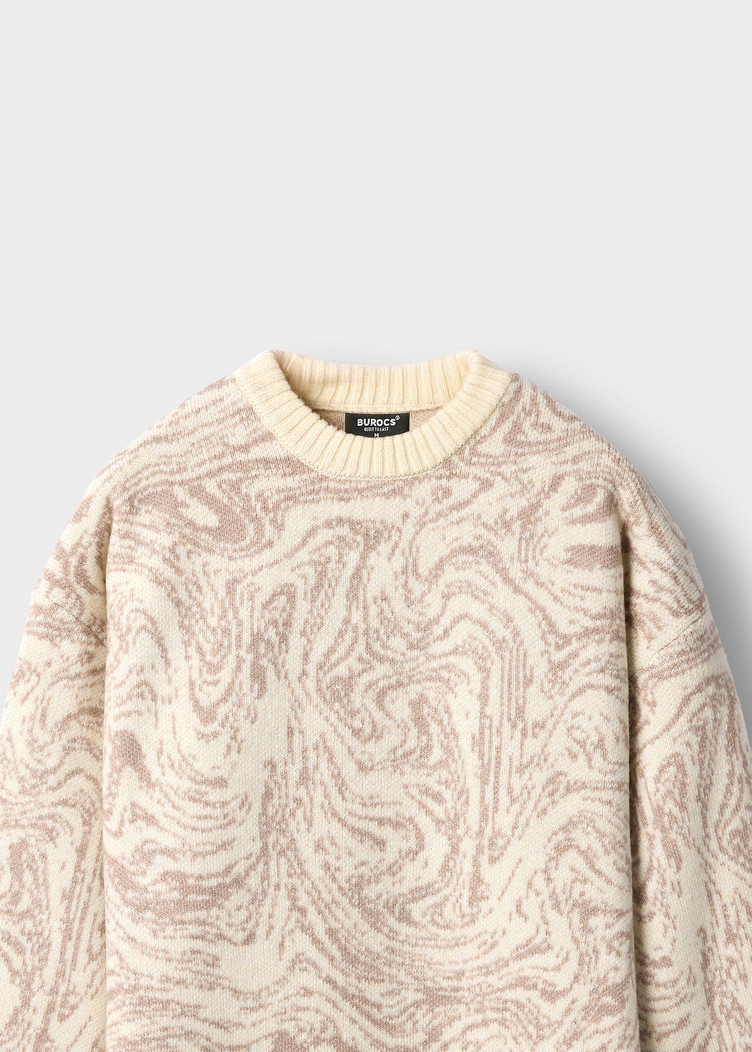 burocs-swirl-crewneck-sweater-herren-creme-jacquard-strick image 6