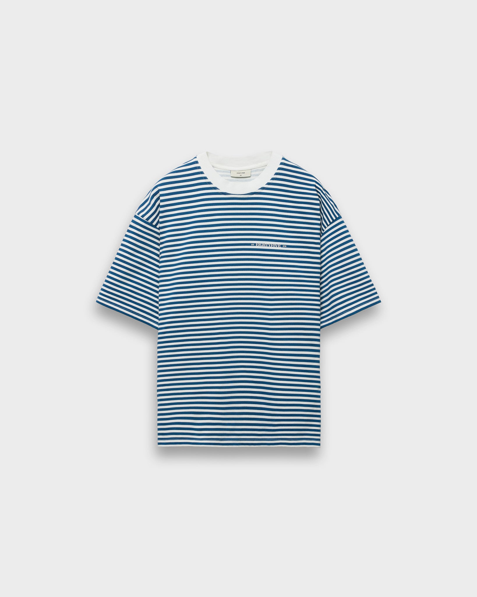 eightyfive-striped-contrast-t-shirt-herren-blue-320gsm image 1