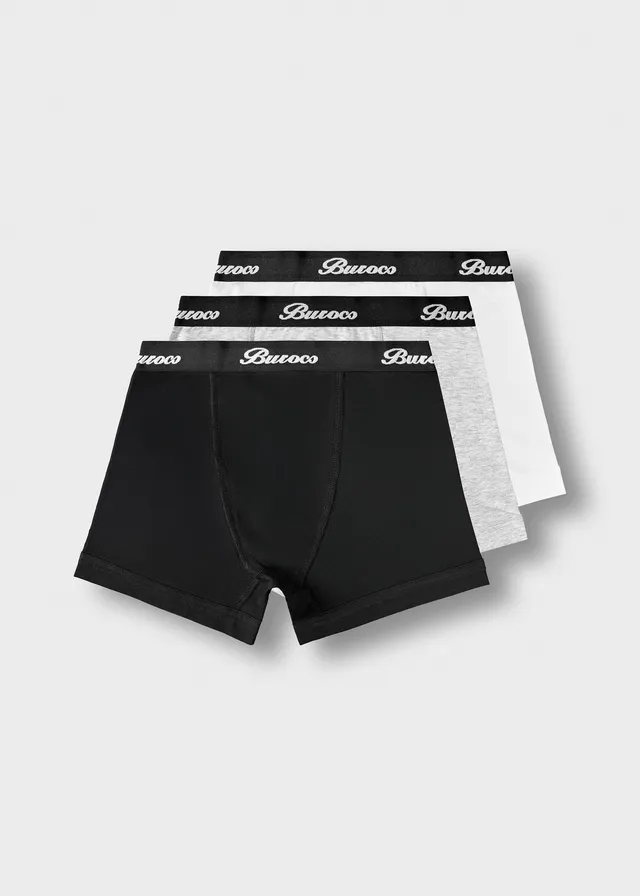 burocs-underwear-logo-trunks-3-pack-white-black-grey image 1