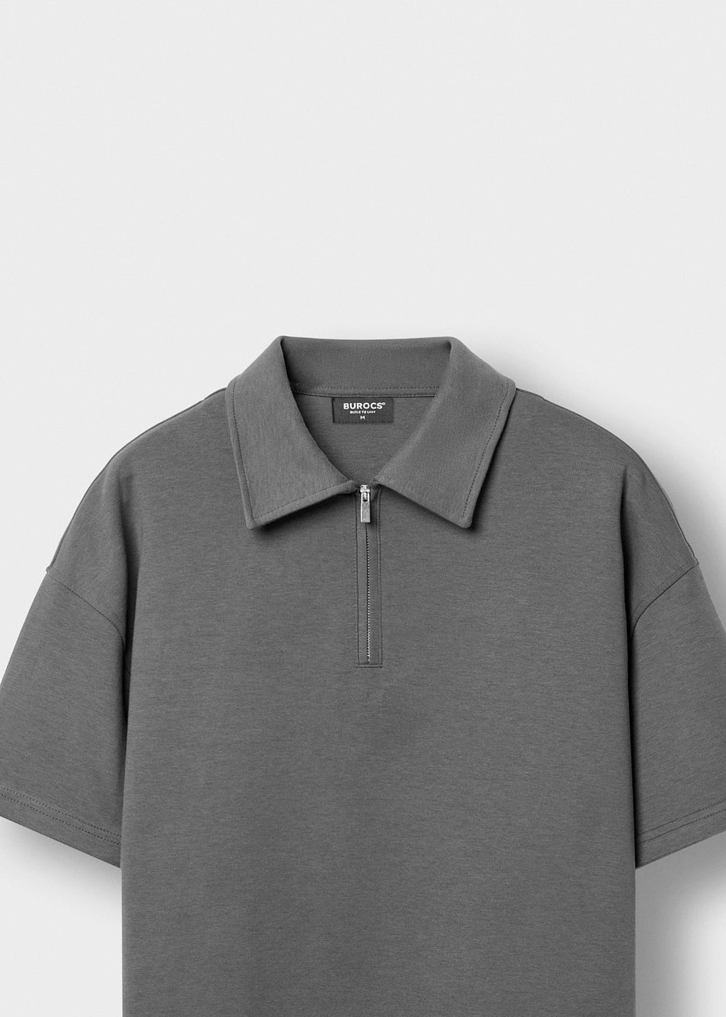 burocs-quarter-zip-t-shirt-poloshirt-grey-oversize image 3