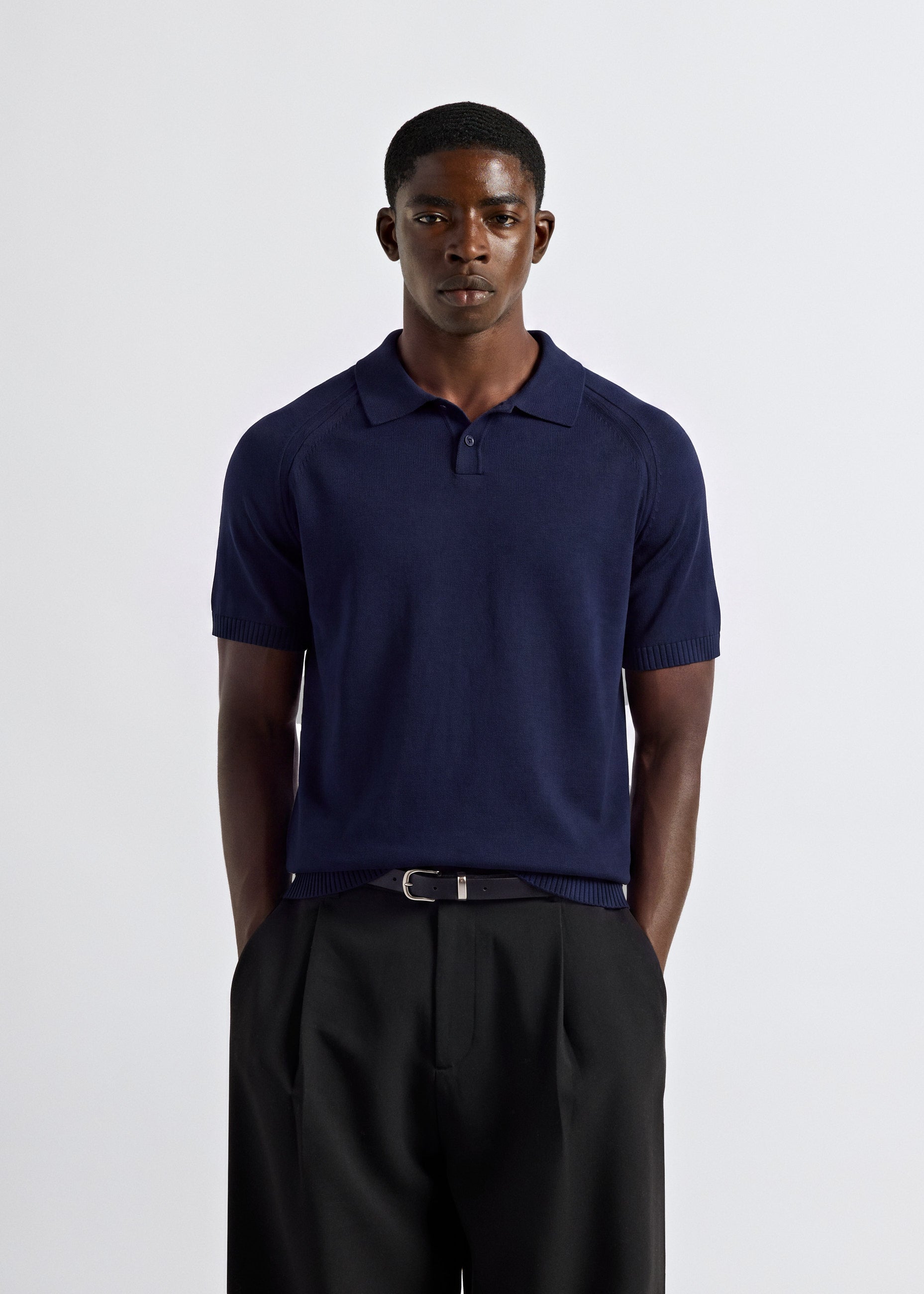burocs-fine-knit-polo-t-shirt-navy-m-feinstrick image 3