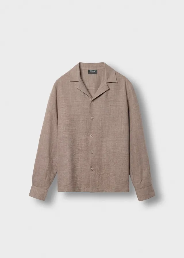 burocs-shirts-linen-look-langarmhemd-taupe-regular-fit image 1