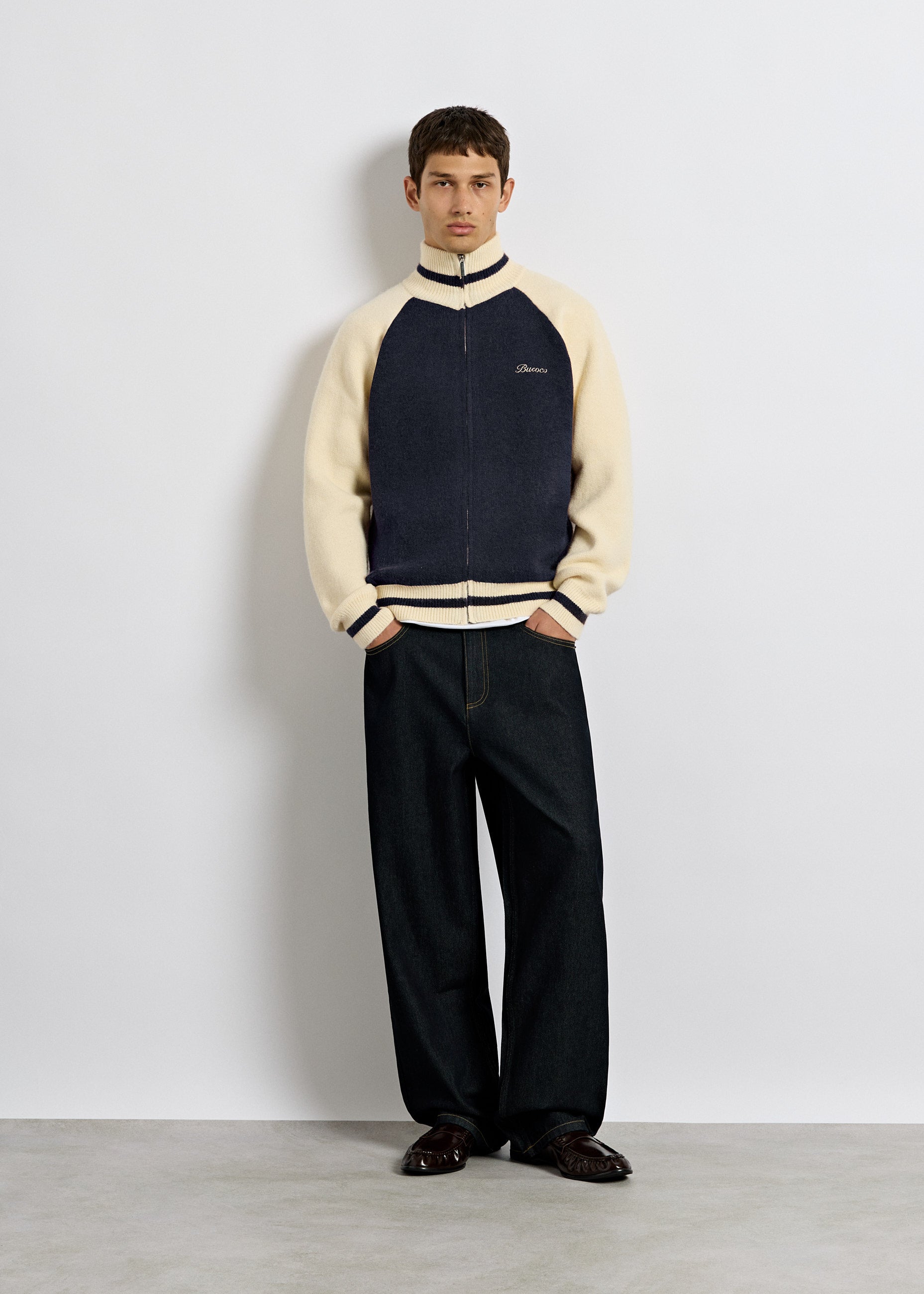 burocs-jackets-knitted-zip-jacket-navy-oversized-fit image 4