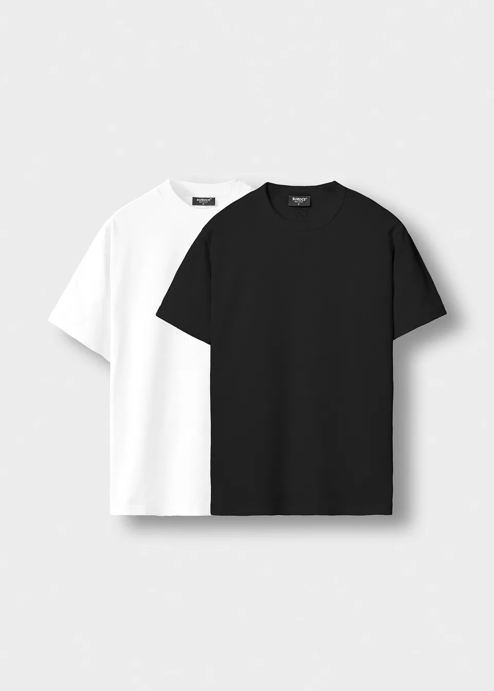 burocs-2-pack-slim-rib-t-shirt-white-black-herren-baumwolle image 1