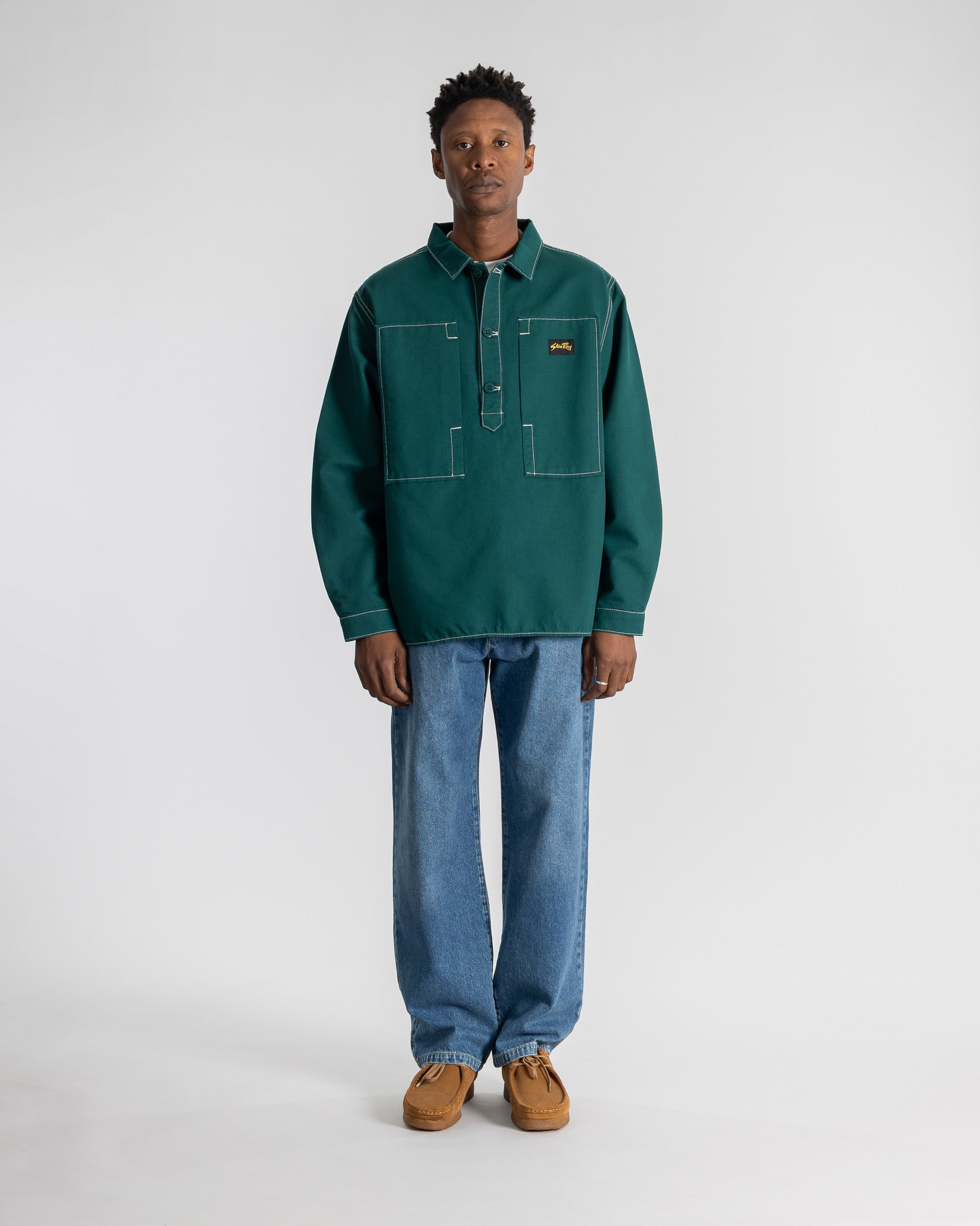 stan-ray-painters-pop-over-shirt-bedford-hemd-botanical-green image 2