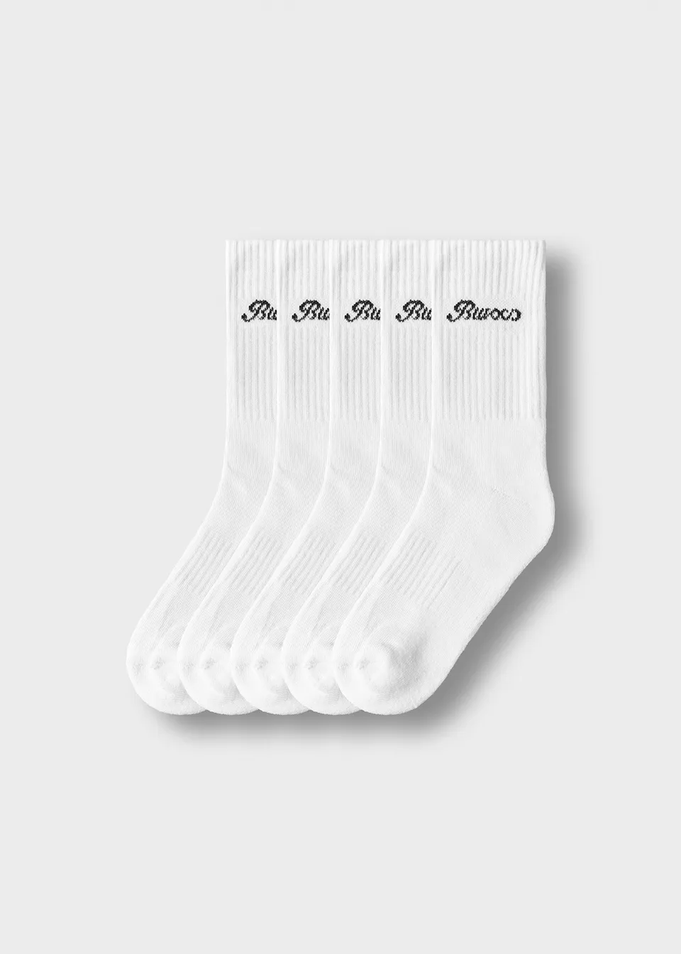 burocs-logo-crew-socks-5-pack-herren-white-baumwolle image 1