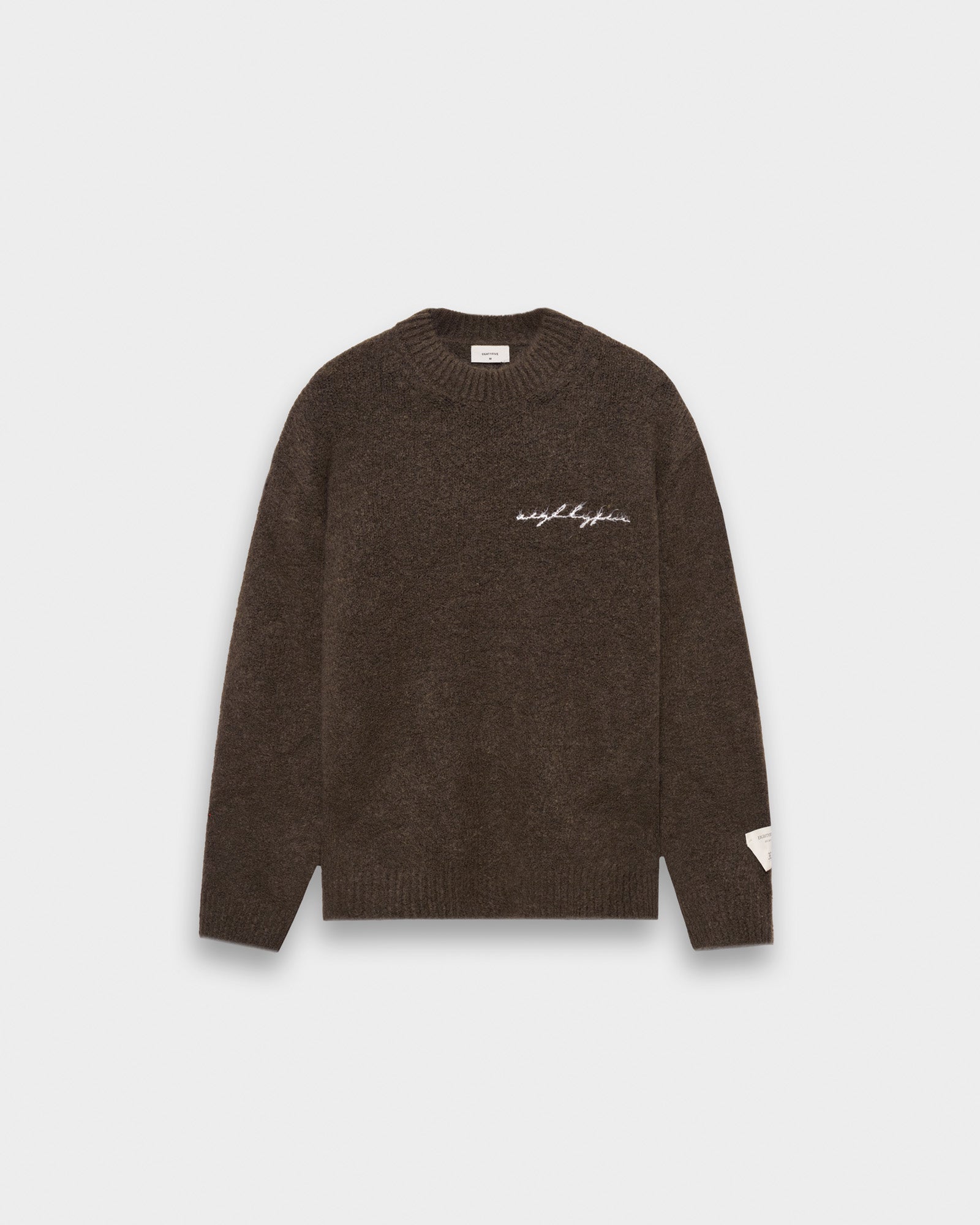 eightyfive-heavy-crew-neck-sweater-pullover-dark-khaki image 1
