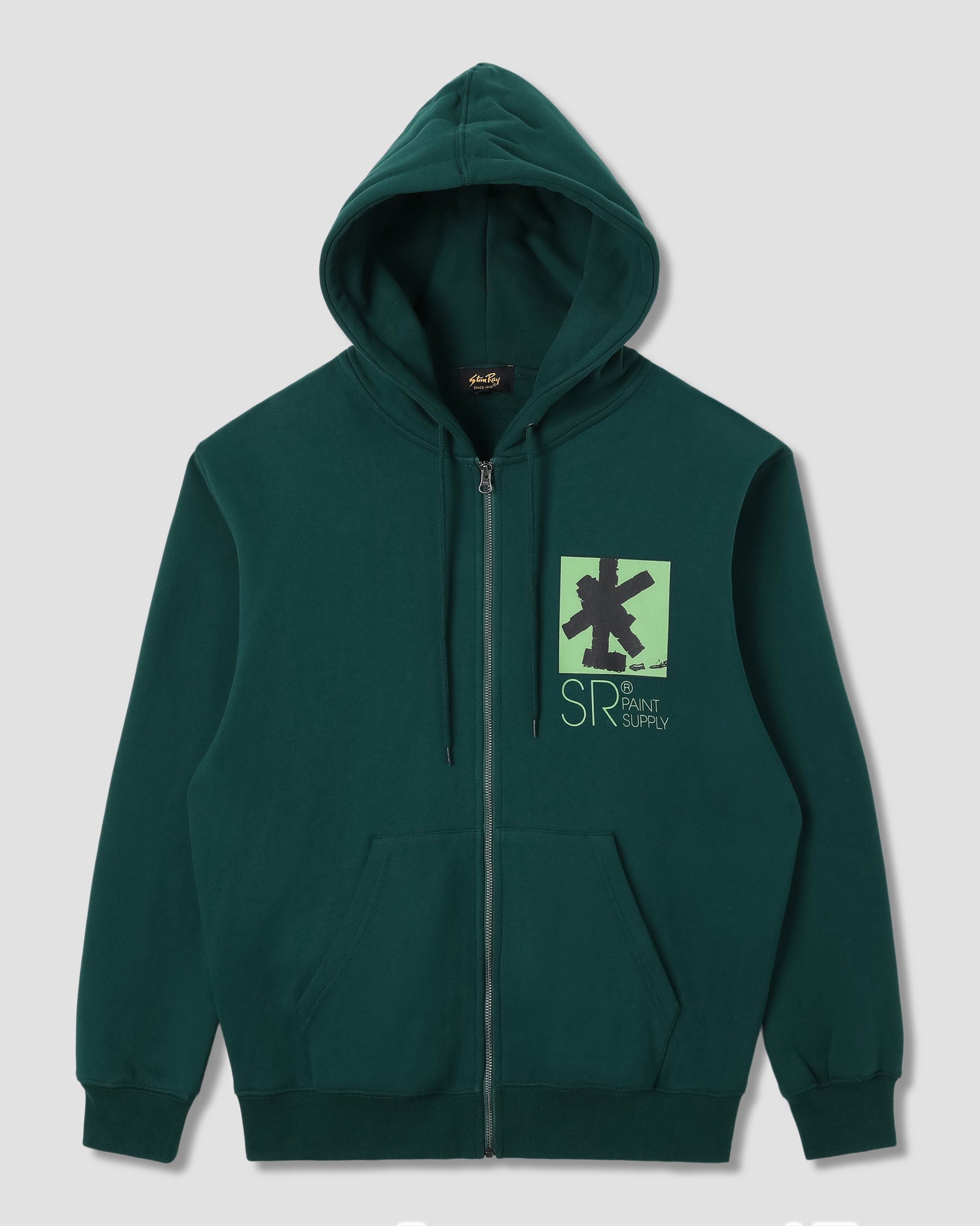 stan-ray-brush-squares-zip-hood-hoodie-botanical-green image 1
