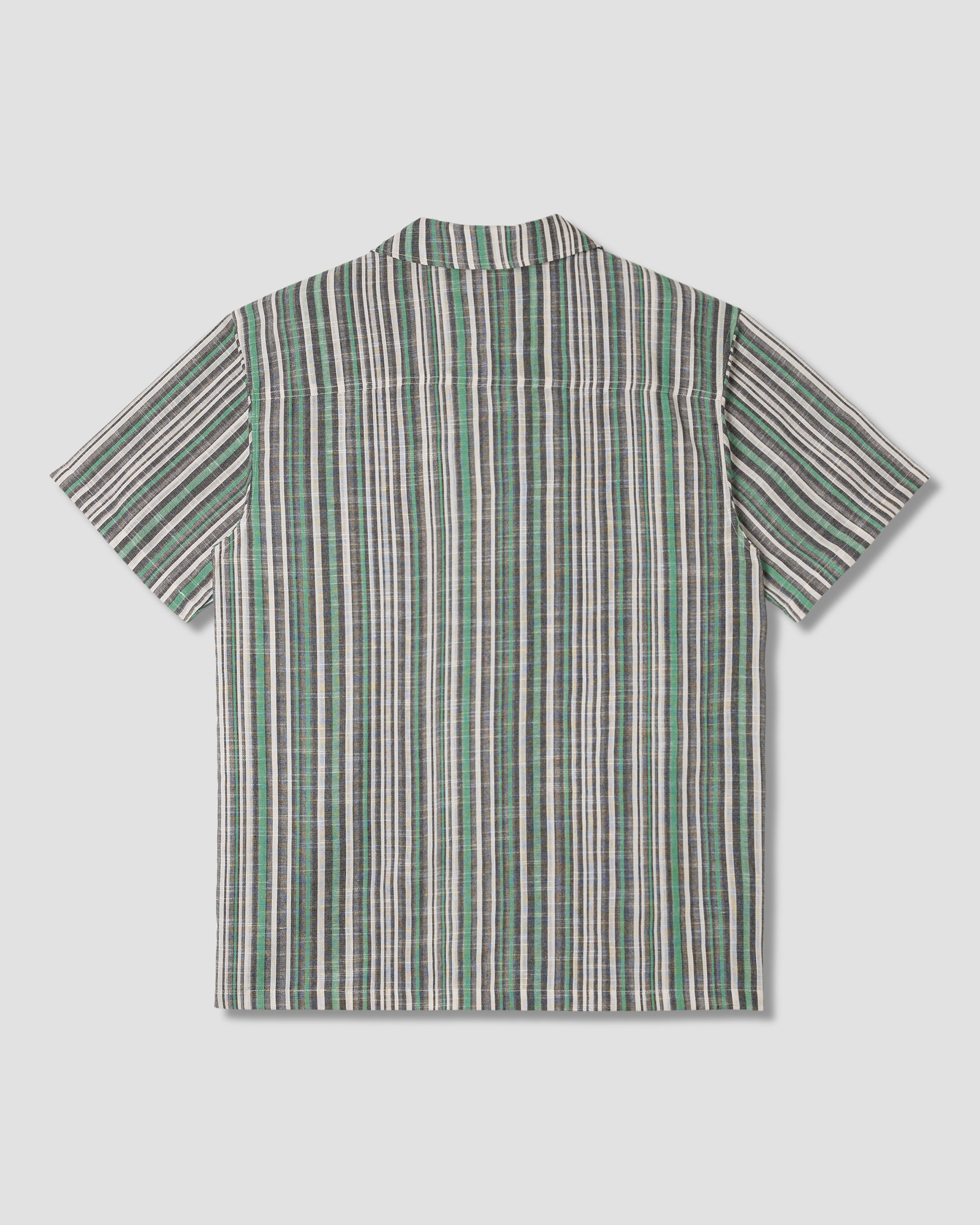 stan-ray-tour-shirt-herren-hemd-schwarz-gr-n-streifen-kurzarm image 5