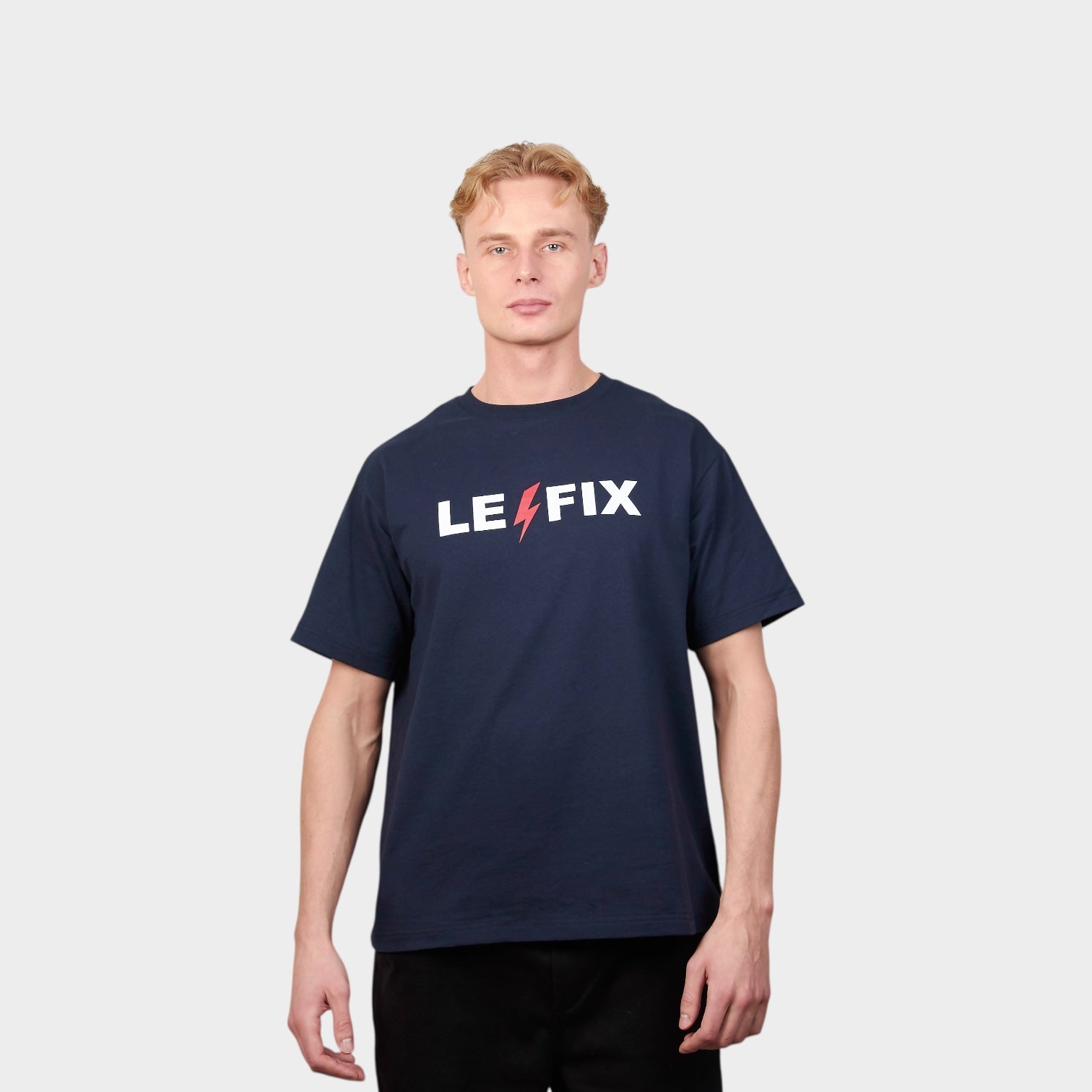 le-fix-lightning-26-t-shirt-navy-logo-baumwolle image 2
