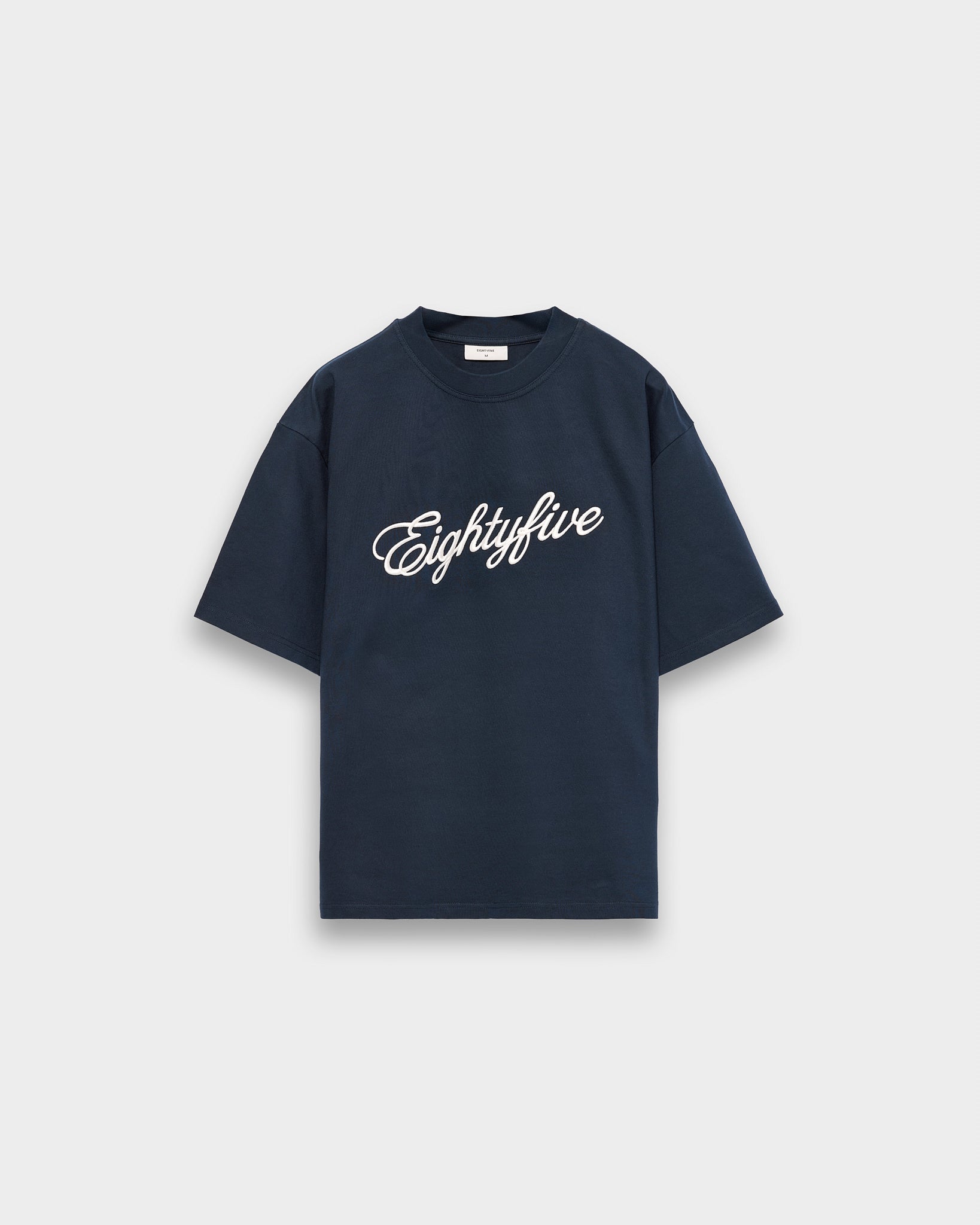 eightyfive-heavy-embroidered-t-shirt-navy-oversized image 1