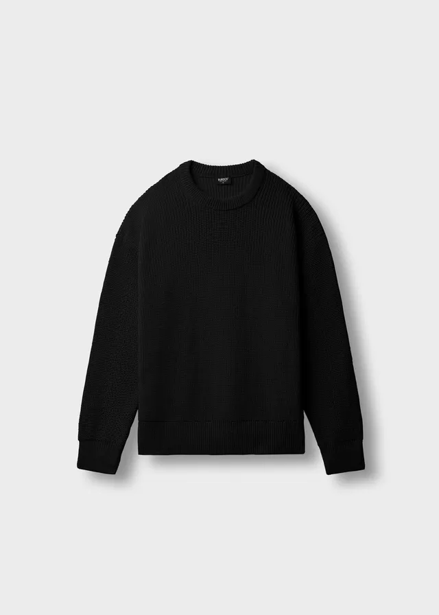 burocs-knitwear-chunky-knit-sweater-pullover-black-regular image 1
