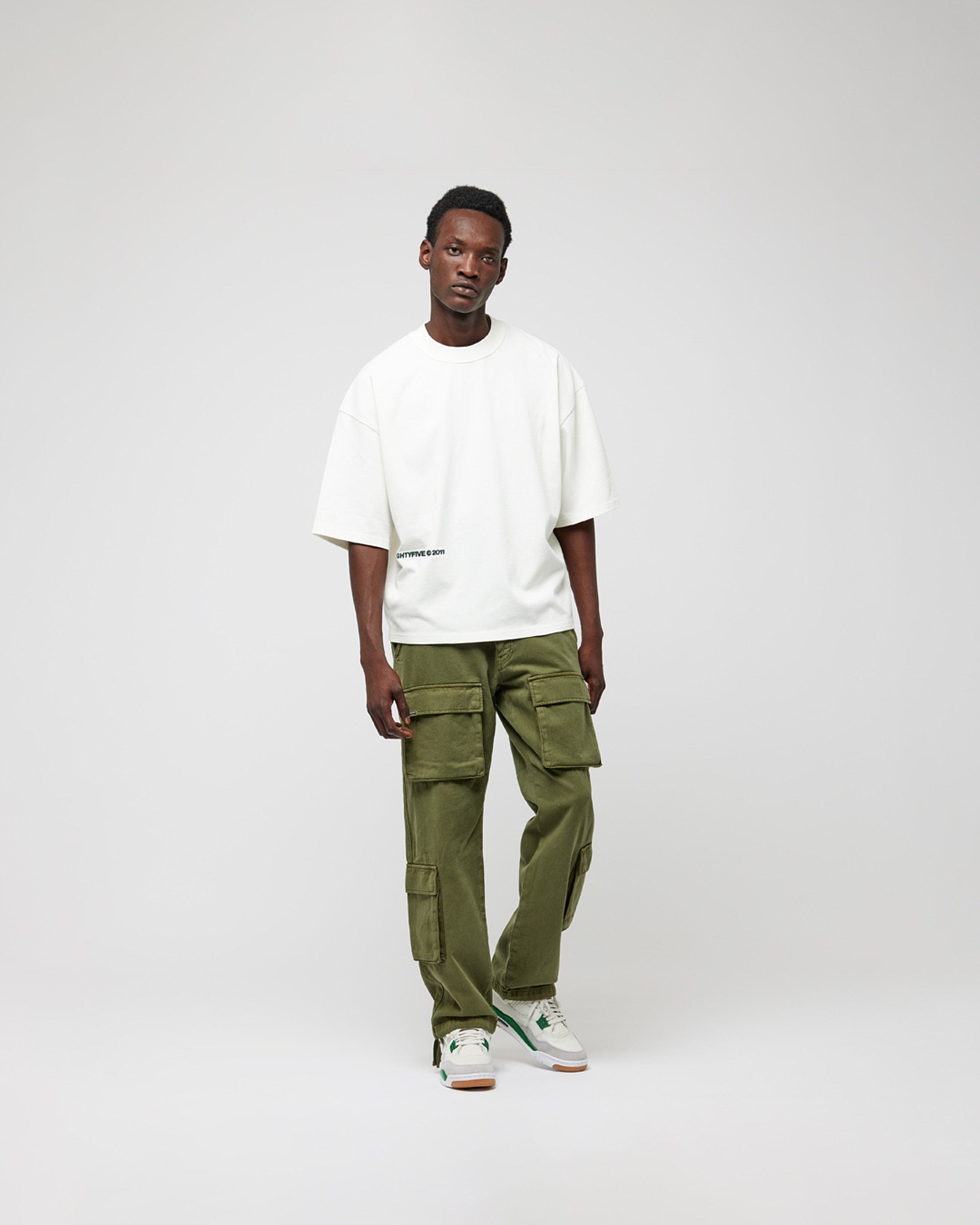 eightyfive-bottoms-front-pockets-baggy-cargo-pants-hose-olive-baumwolle image 5