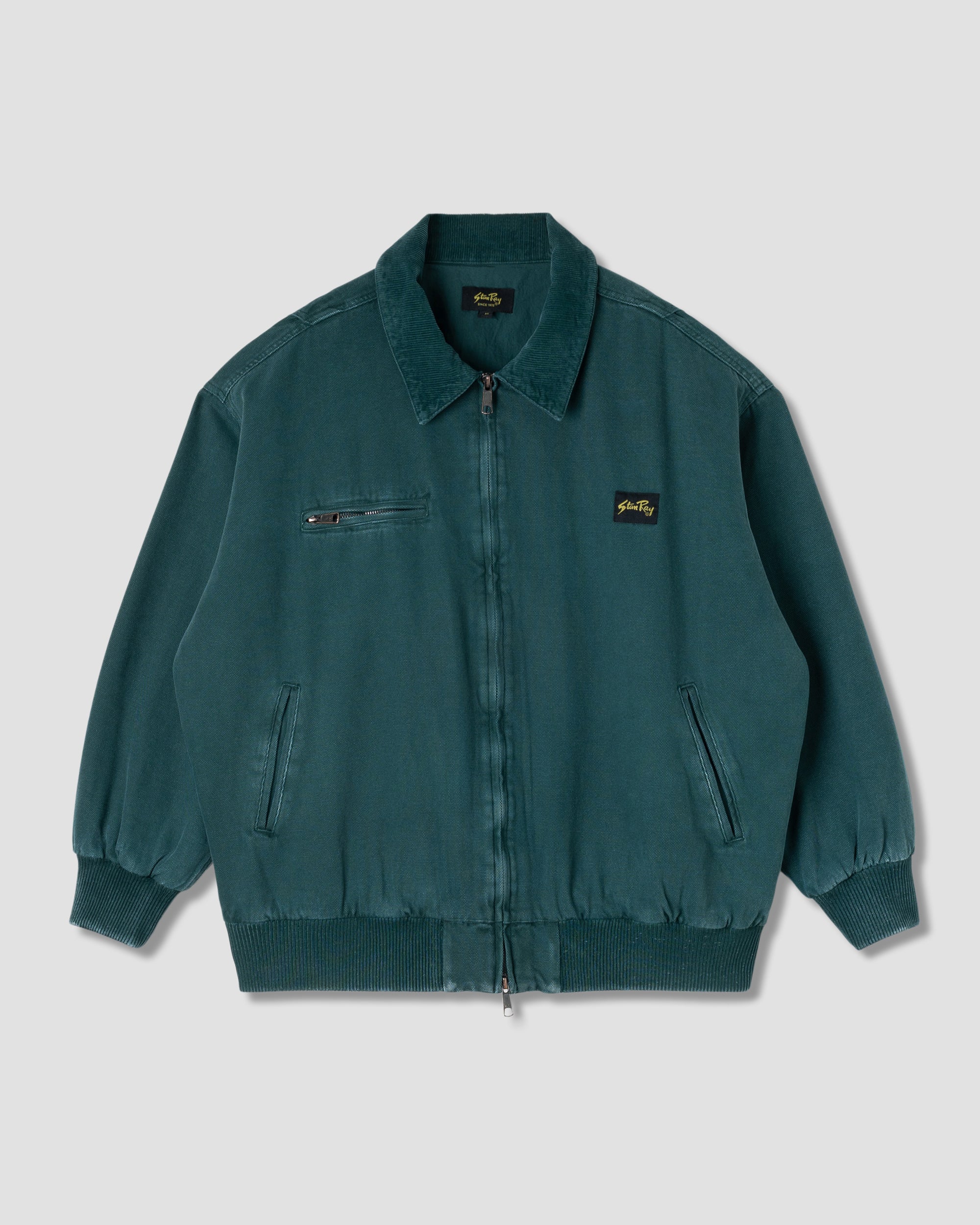 stan-ray-roughneck-collared-bomberjacke-botanical-green-canvas image 1
