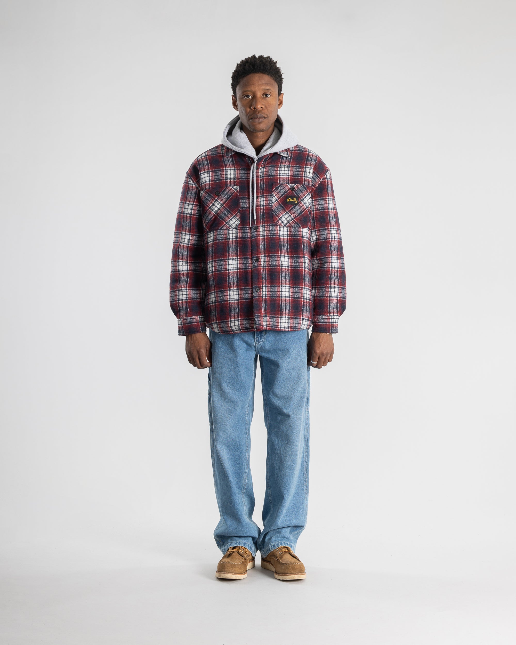 stan-ray-quilted-overshirt-rot-plaid-wattiert image 2