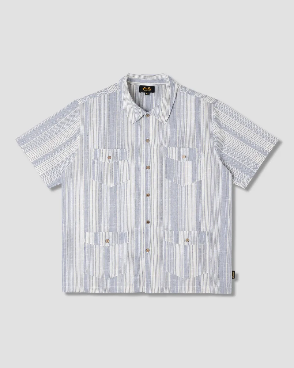 stan-ray-mexicali-shirt-herren-hemd-blue-stripe-kurzarm image 1