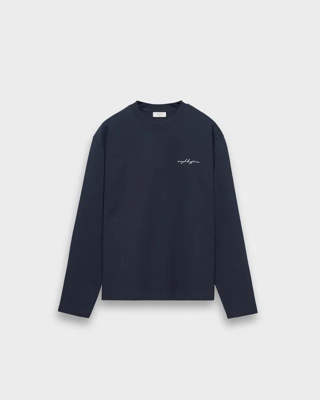eightyfive-embroidered-longsleeve-navy-100-baumwolle image 1