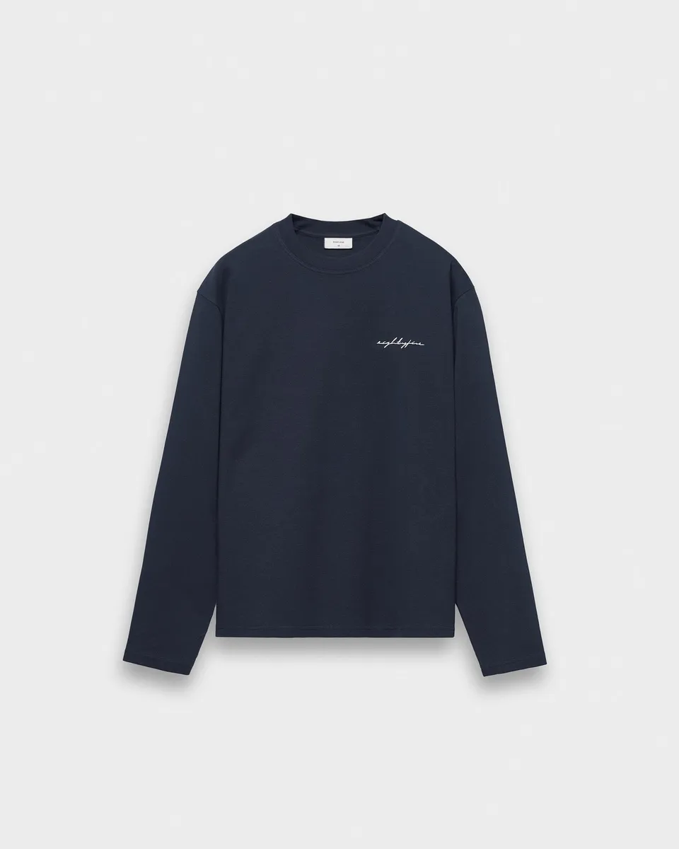 eightyfive-embroidered-longsleeve-navy-100-baumwolle image 1