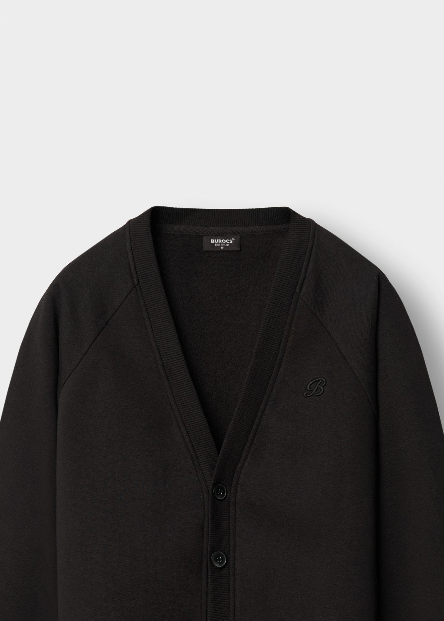 burocs-sweater-sweat-cardigan-black-knopfleiste-baumwolle image 3