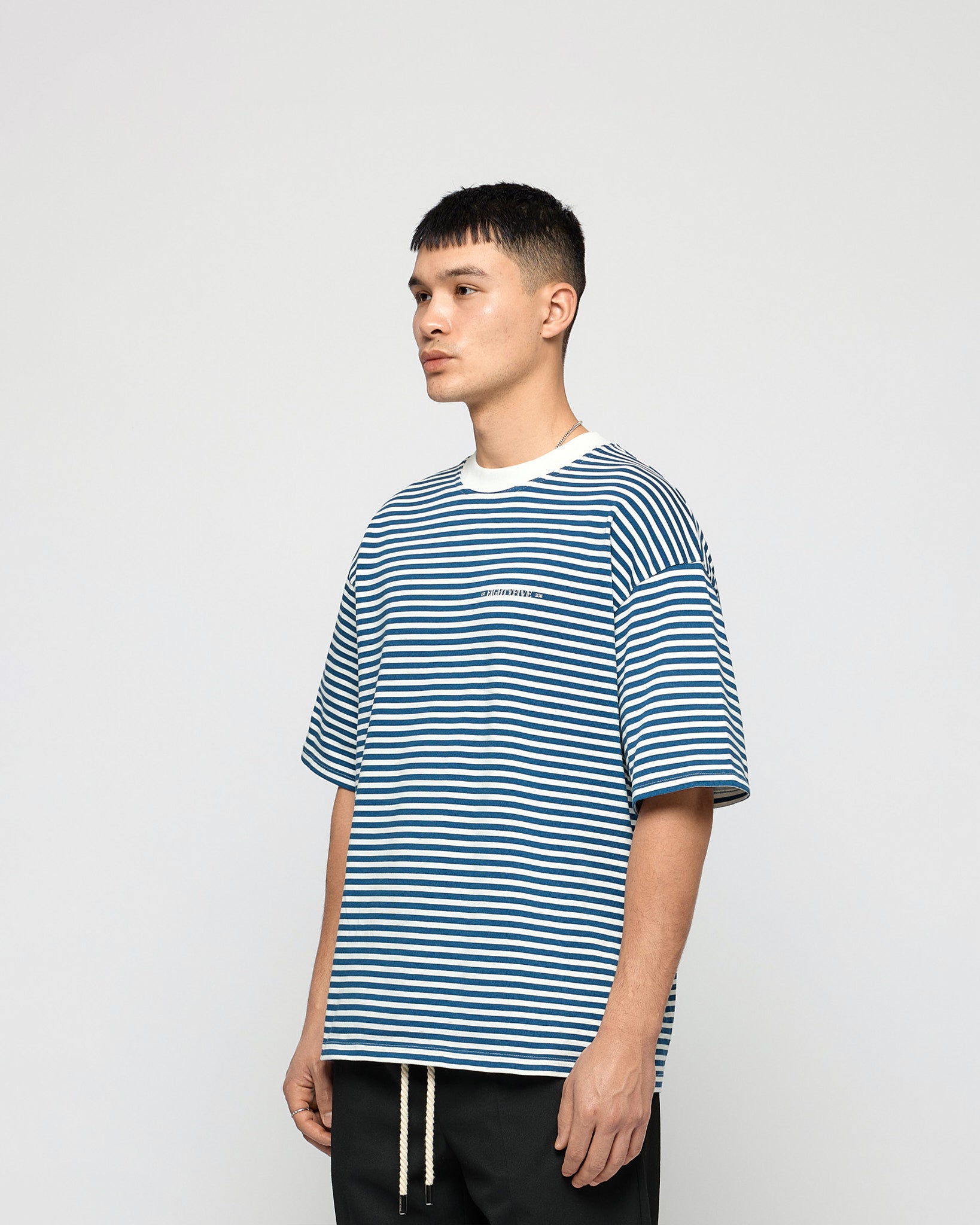 eightyfive-striped-contrast-t-shirt-herren-blue-320gsm image 3