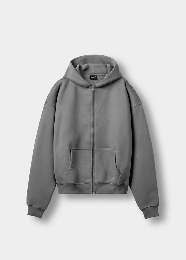 burocs-basic-zip-hoodie-grey-m-baumwolle-oversized image 1