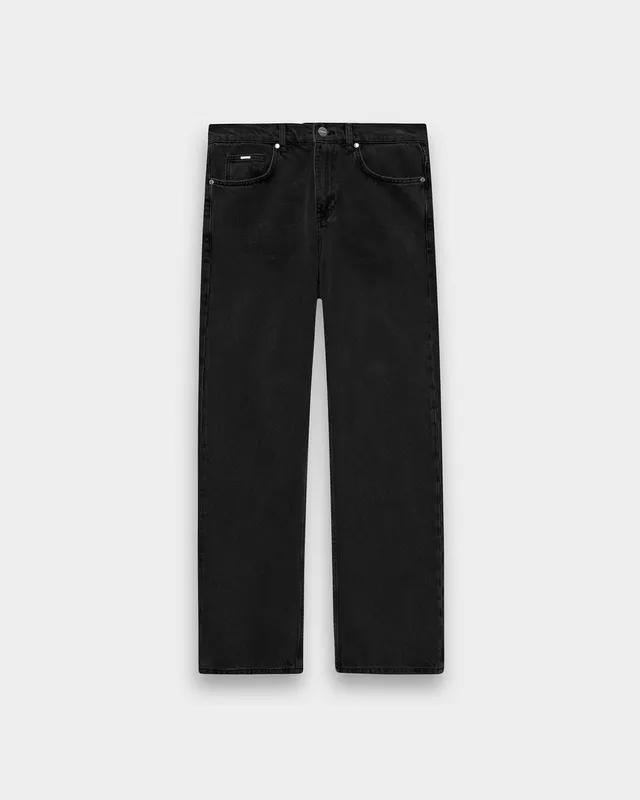 eightyfive-straight-denim-jeans-black-washed-straight-fit image 1