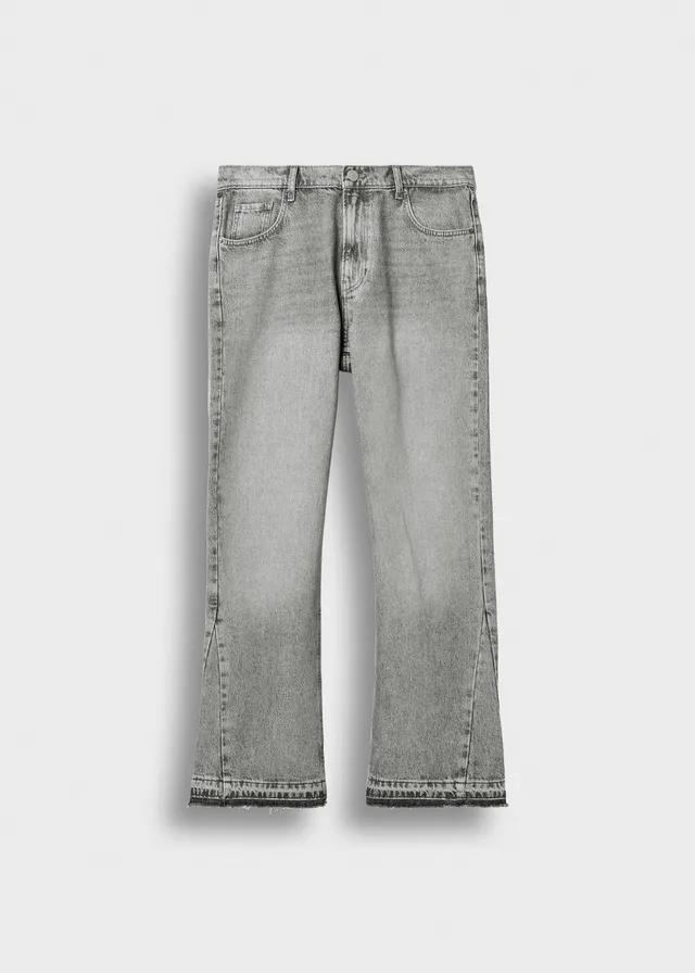 burocs-denim-tony-flared-open-hem-jeans-ash-fade-grey image 1