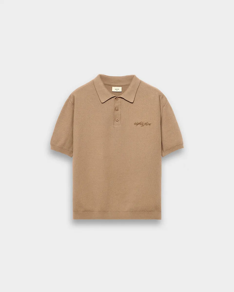eightyfive-knit-polo-herren-mocha-regular-fit-baumwolle image 1