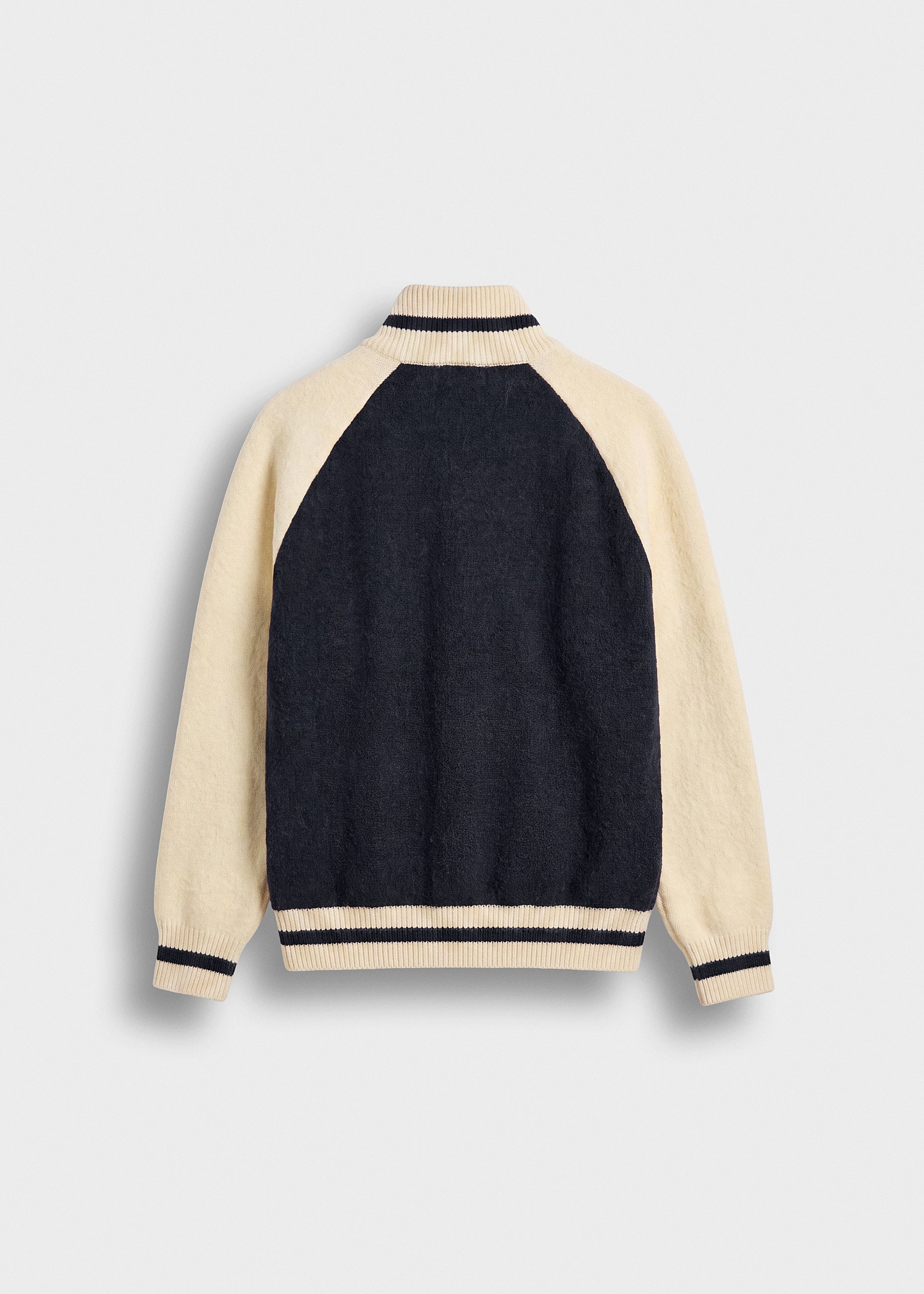 burocs-jackets-knitted-zip-jacket-navy-oversized-fit image 2