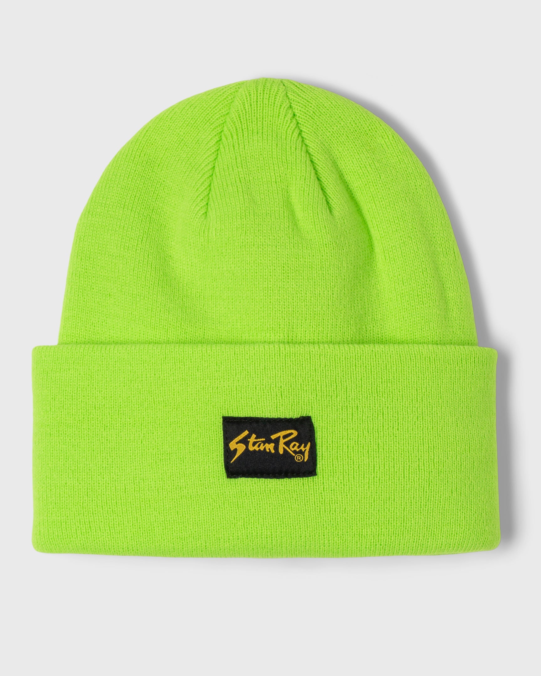 stan-ray-fold-beanie-m-tze-lime-acryl-patch image 1