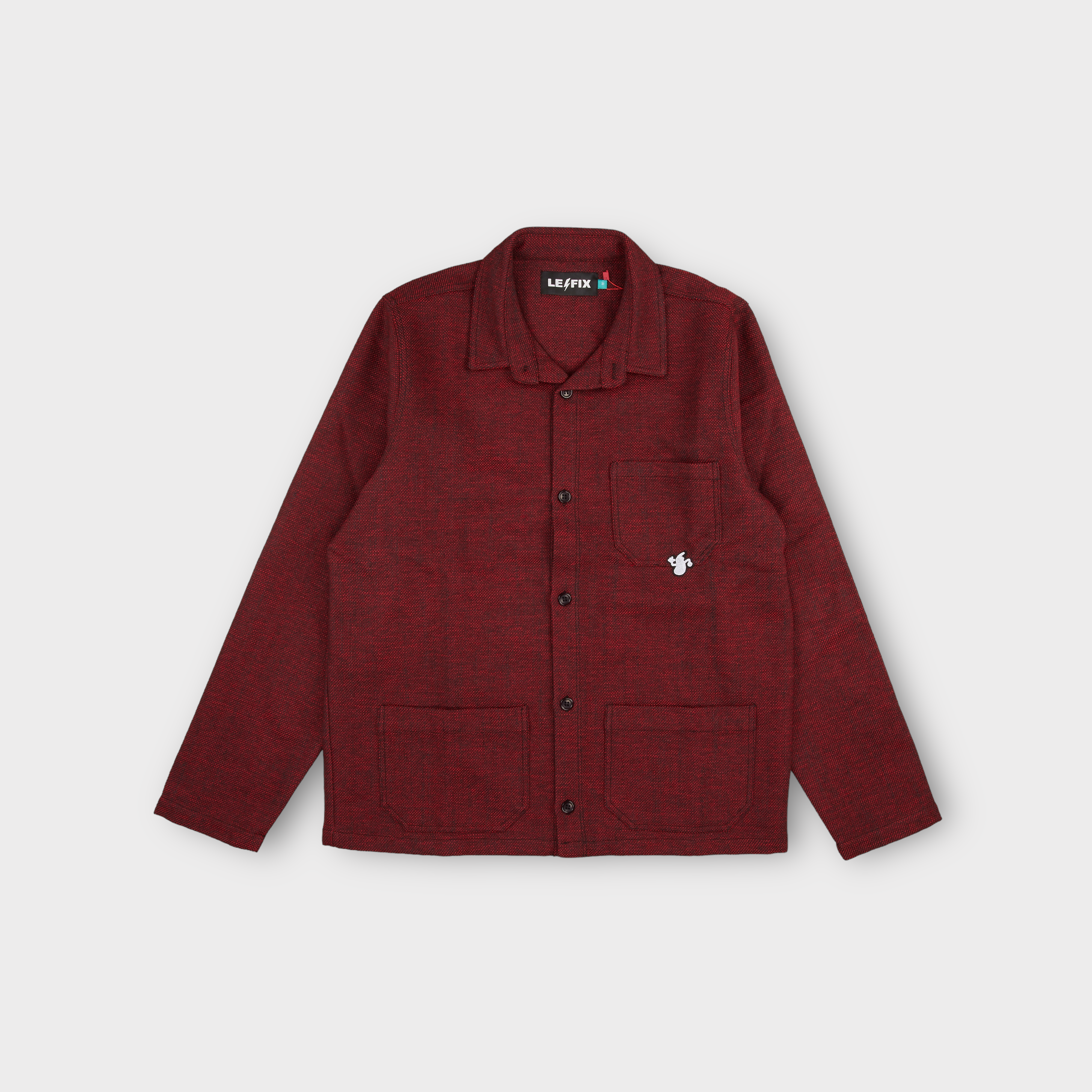 le-fix-sunniva-workers-hemd-maroon-herren-wollmischung image 1